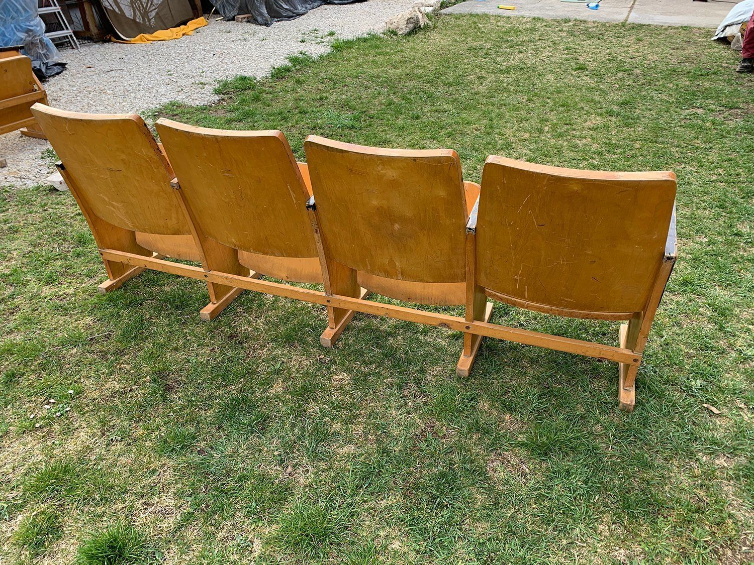 Mid Century Hungarian Four Seater Cinema Bench, 1950s photo 891.0