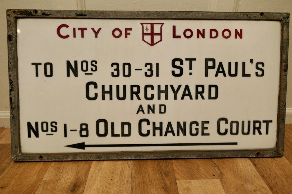 St Paul’s Churchyard, City Of London Glass Edwardian Street Sign photo 1500.0