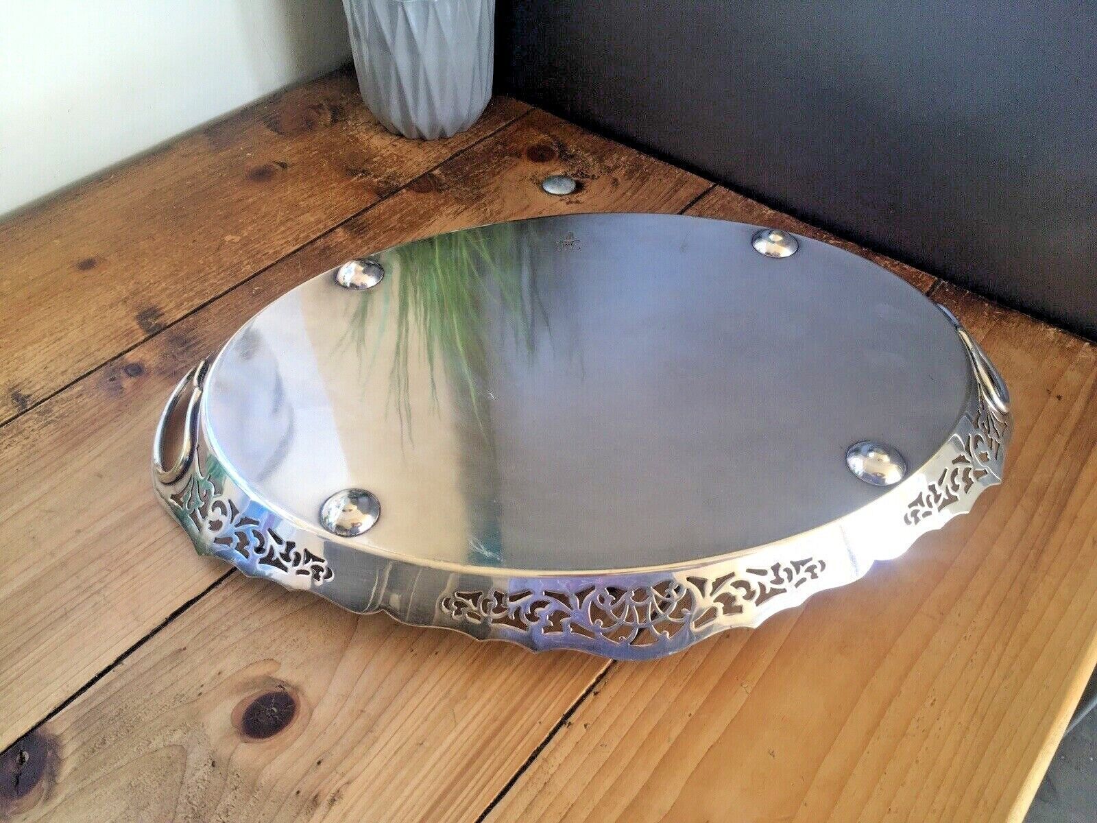 photo furniture Antique Art Nouveau Cooper Bros Epns Galleried Butlers Bar Drinks Serving Tray