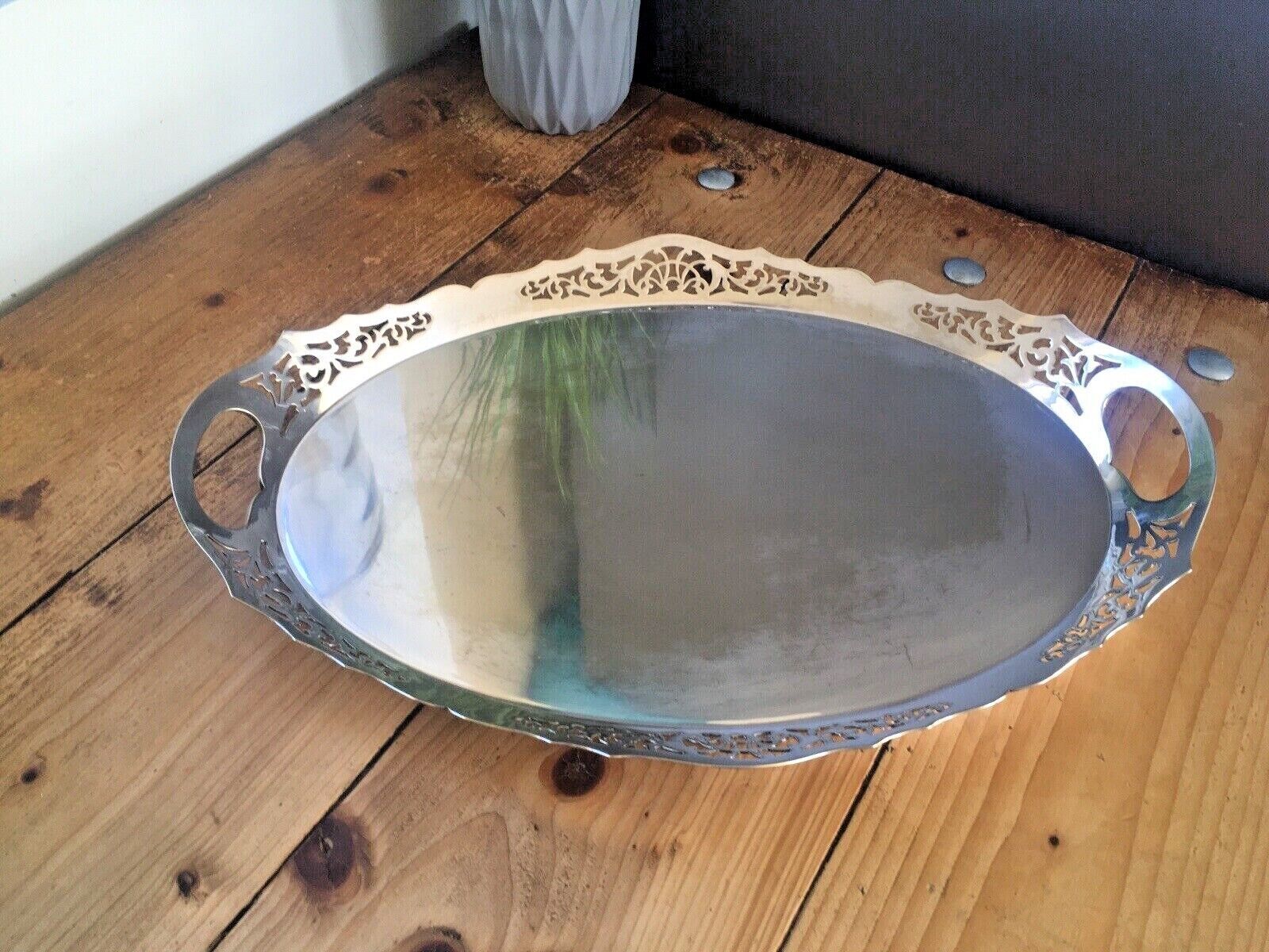 Home Decor Antique Art Nouveau Cooper Bros Epns Galleried Butlers Bar Drinks Serving Tray photo