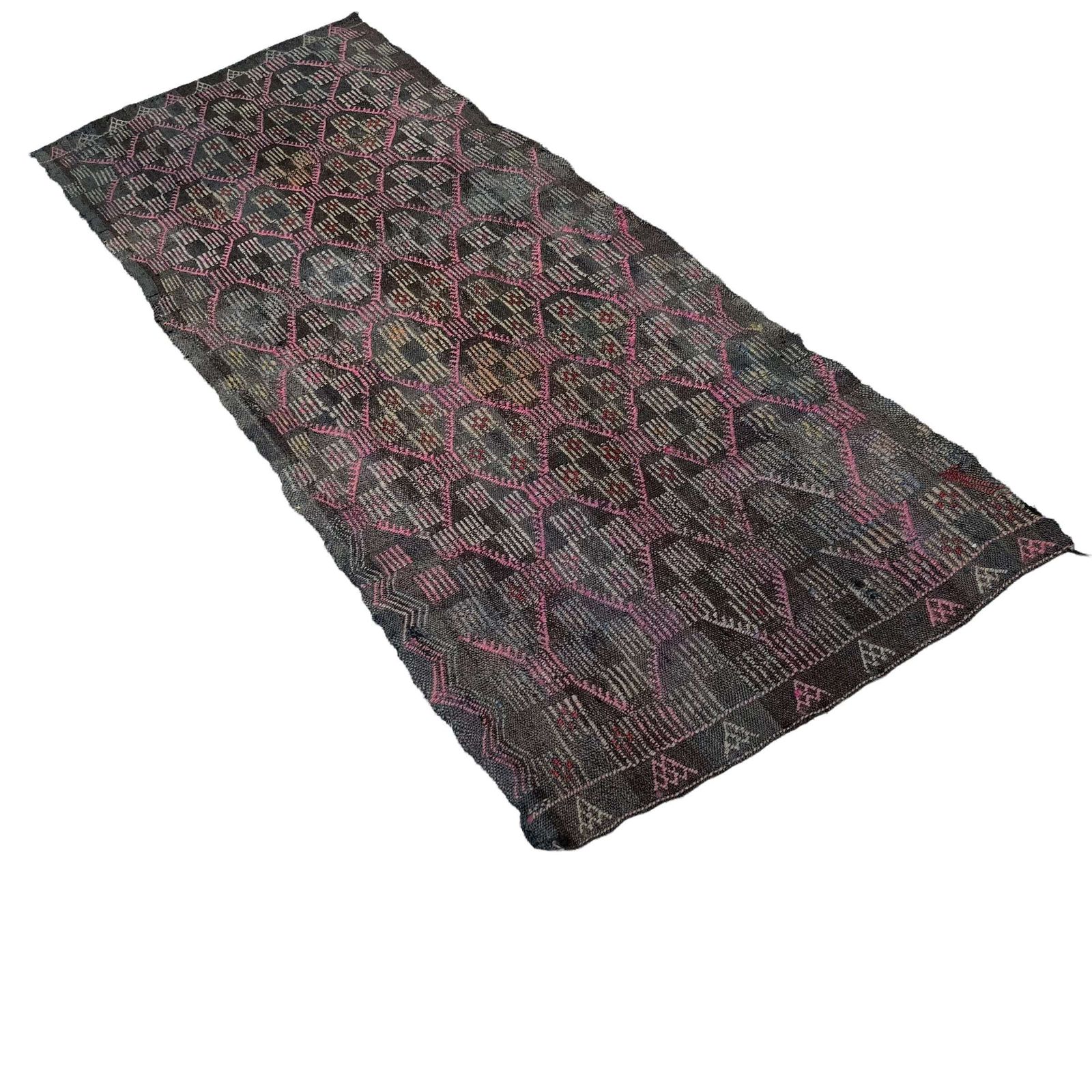 Traditionele Turkse Kilim Loper – Shabby Vintage Wollen Kelim Loper, 195 X 74 Cm photo furniture
