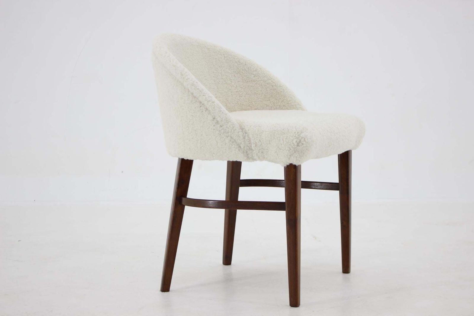 1960s Design Beech Chair In Sheepskin Fabric, Denmark photo for sale