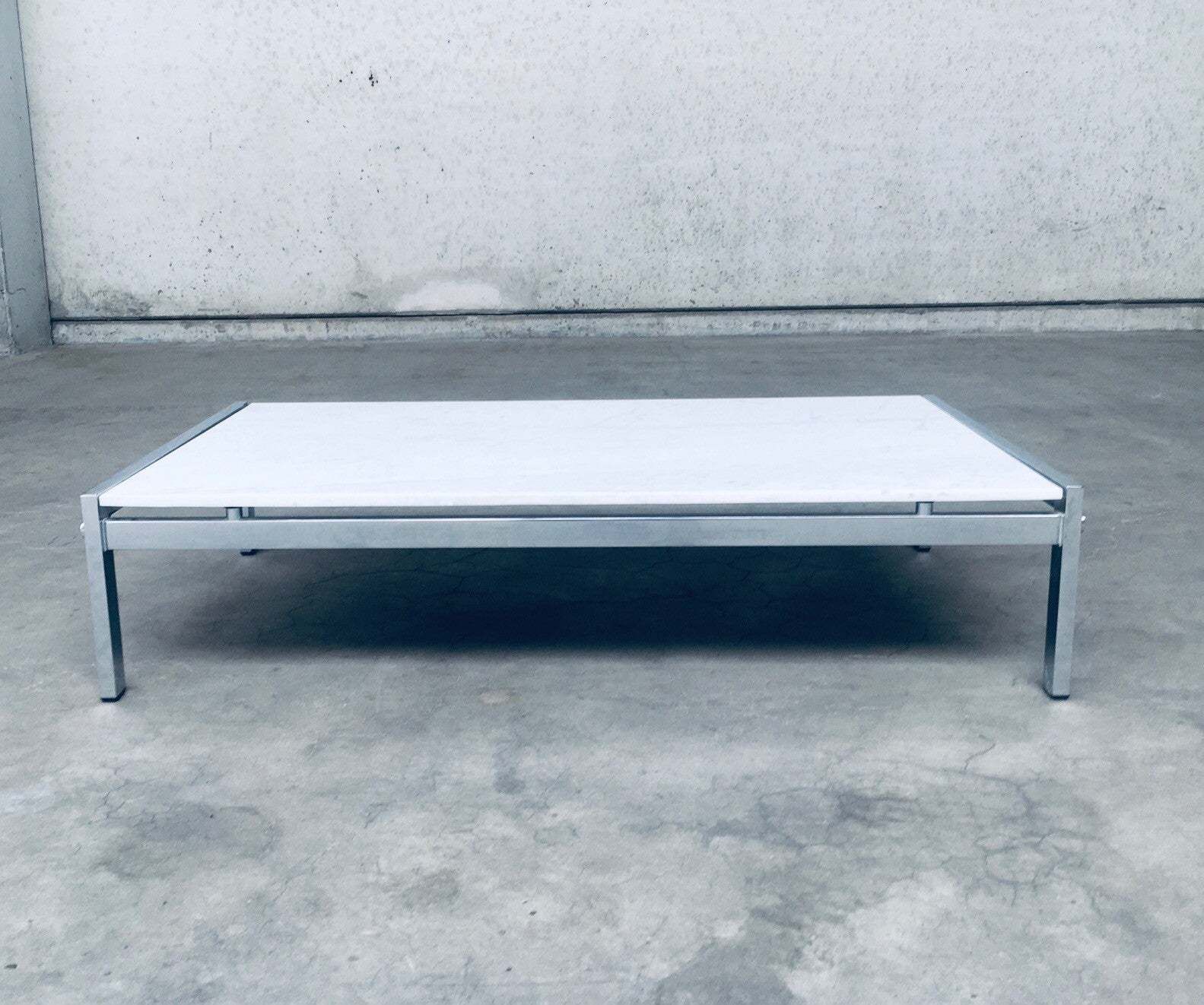 2213.4 Postmodern Design Carrara Marble Low Coffee Table, Italy 1970's photo