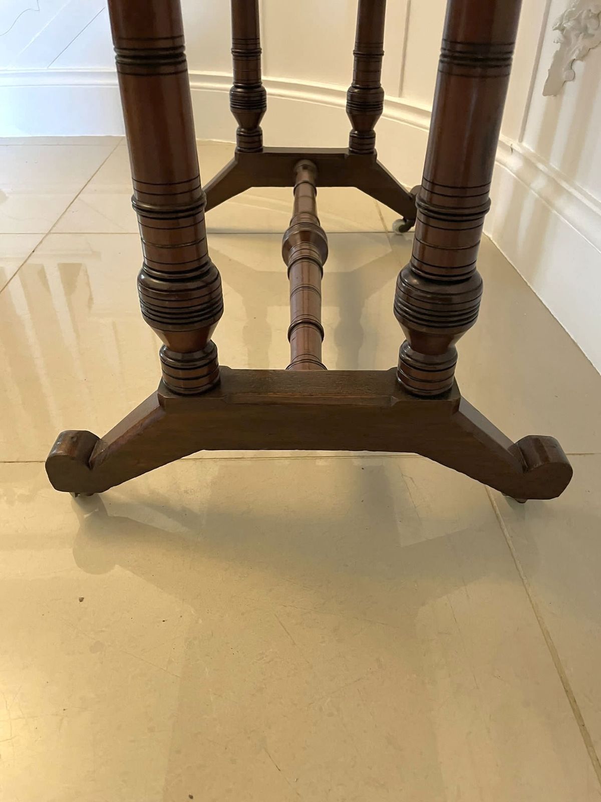 Antique Quality Oak And Ebony Fold Over Card Table photo furniture