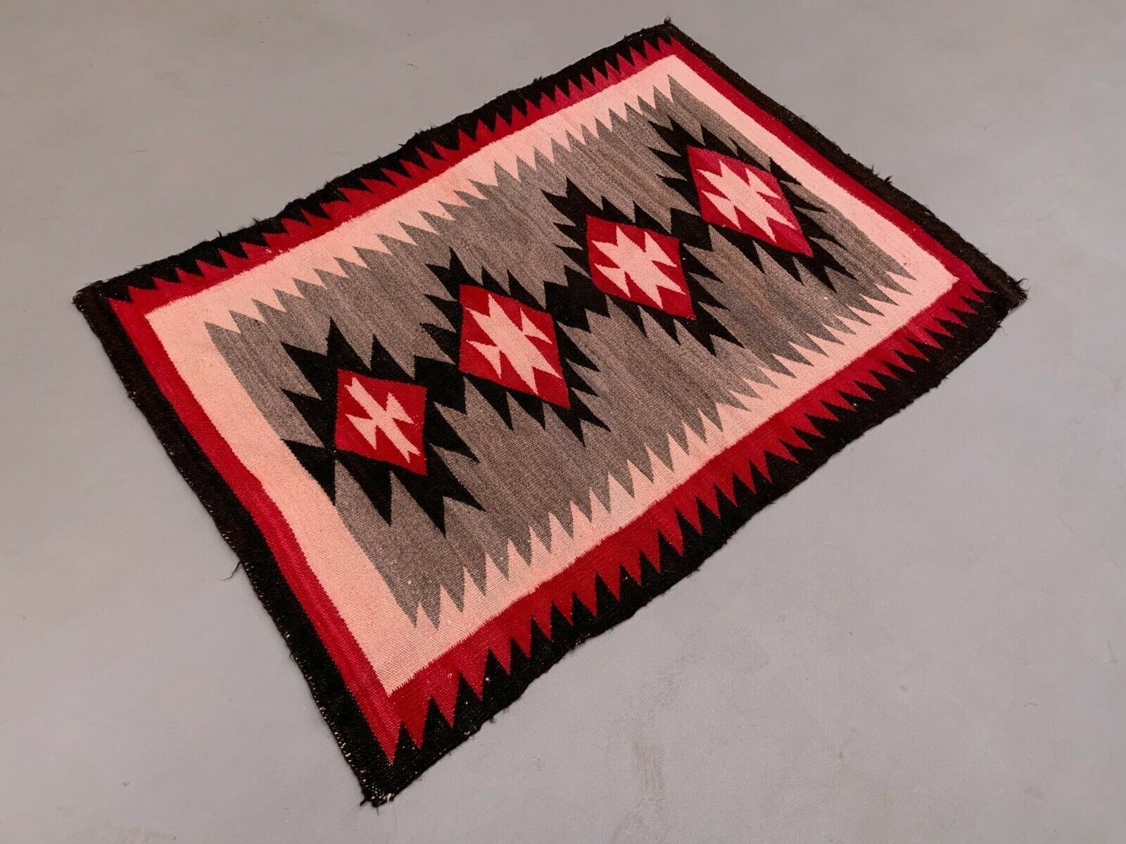Genuine 1920 1930 Navajo Kilim Rug 132x95 Cm Native American Wool Decor Medium photo Textiles