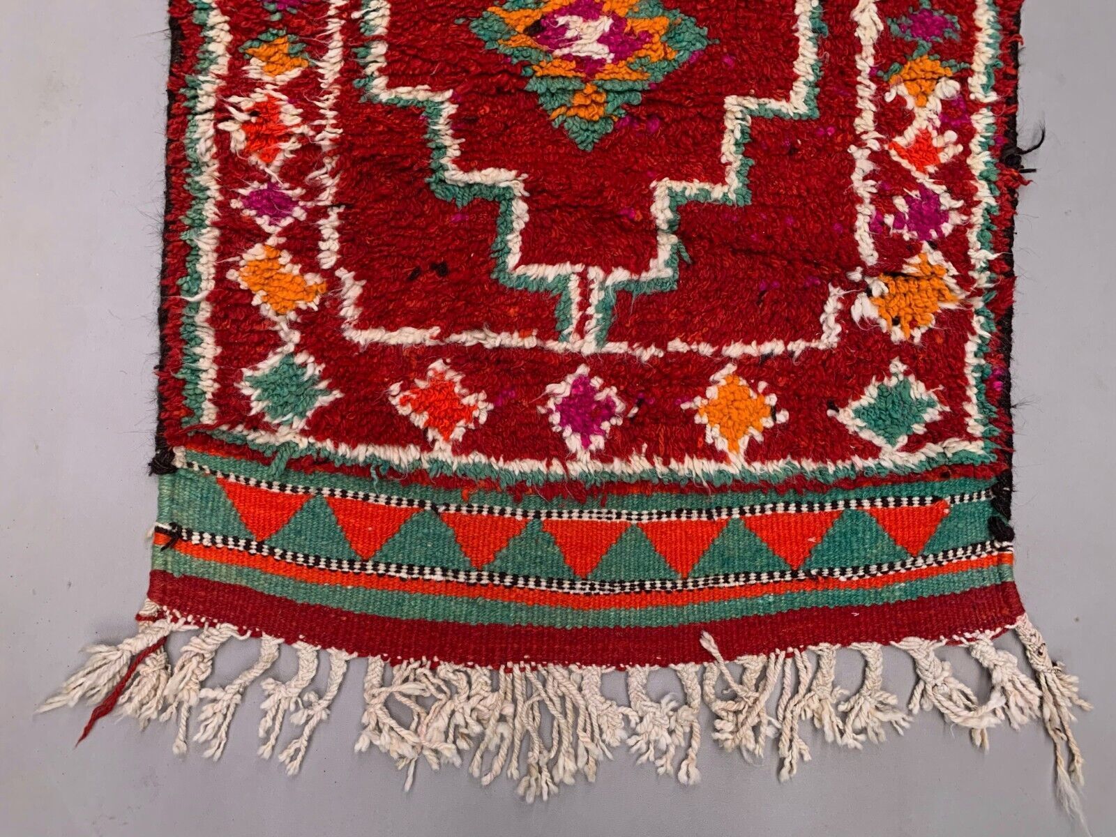 Vintage Turkish Tribal Runner 330x90 Cm Veg Dye Wool Rug Tribal, Handmade photo Textiles
