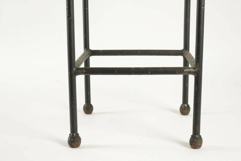 Furniture Two Consoles In Wrought Iron Under Glass In An Industrial Style 20th Century photo