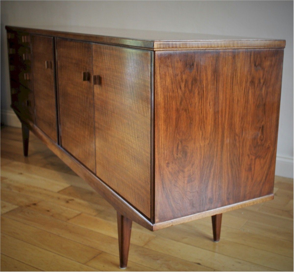 Mid Century Long Sideboard In Walnut photo for sale
