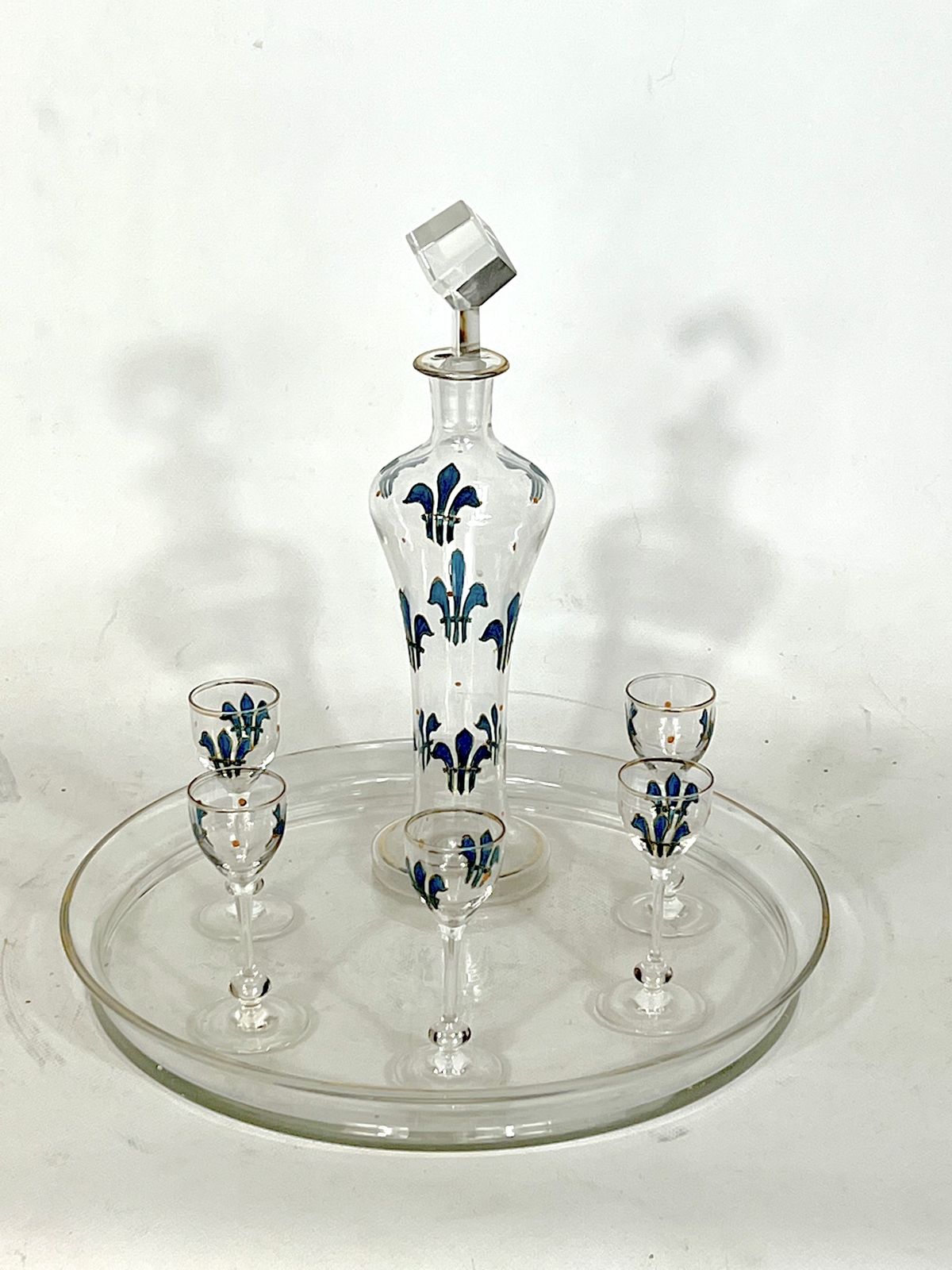 photo for sale Italian Art Nouveau Glass Liquor Set From 1920s