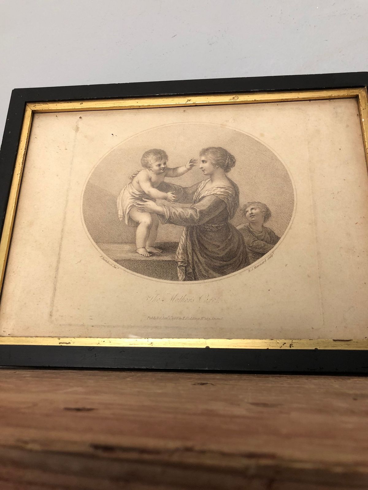 The Mothers Care Rare Pair Of Stipple Etching F Bartolozzi & R Marcuard Georgian 18th Century Pair Of Prints Antique (Ll) photo Art