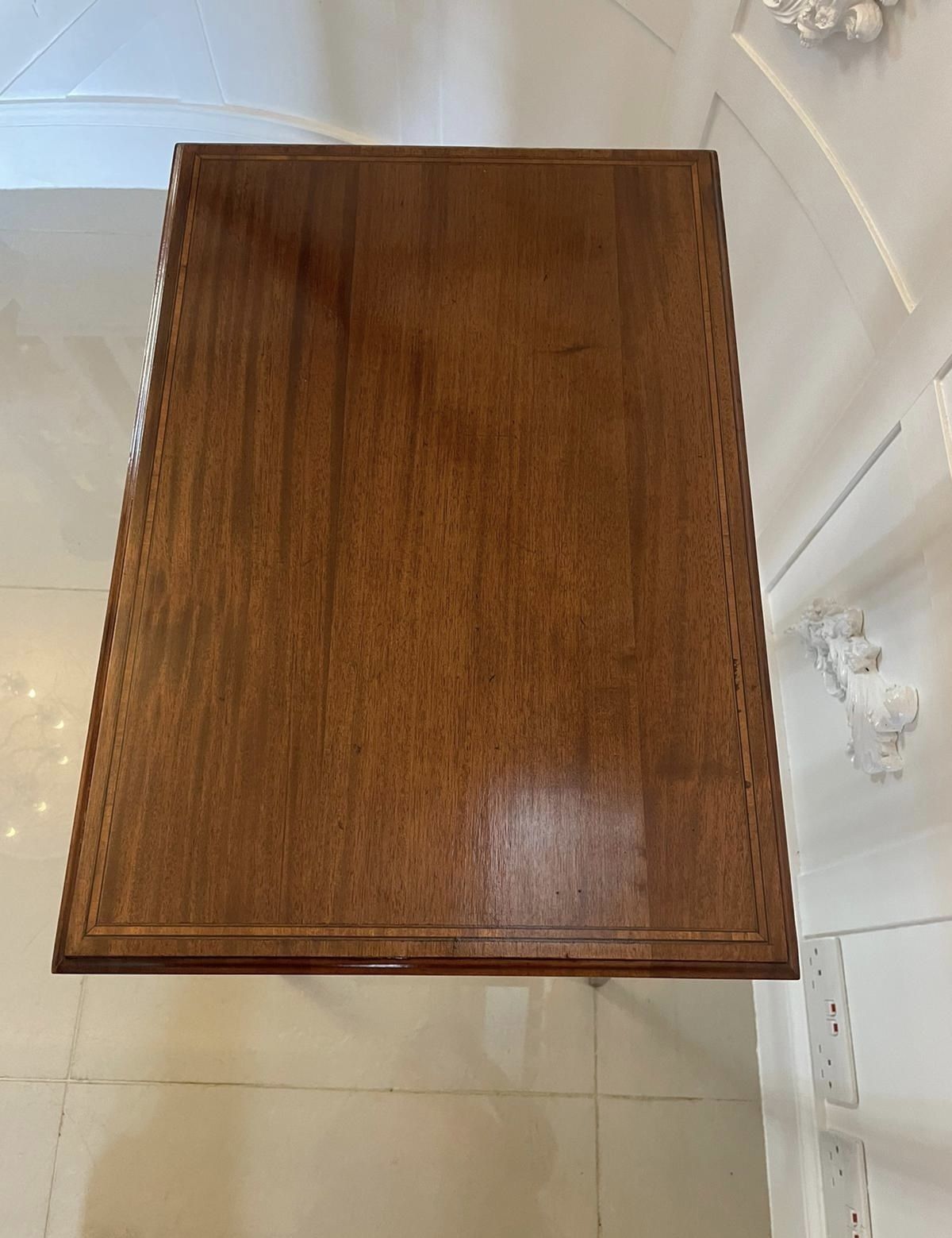 Antique Quality Mahogany Inlaid Fold Over Card Table photo Furniture
