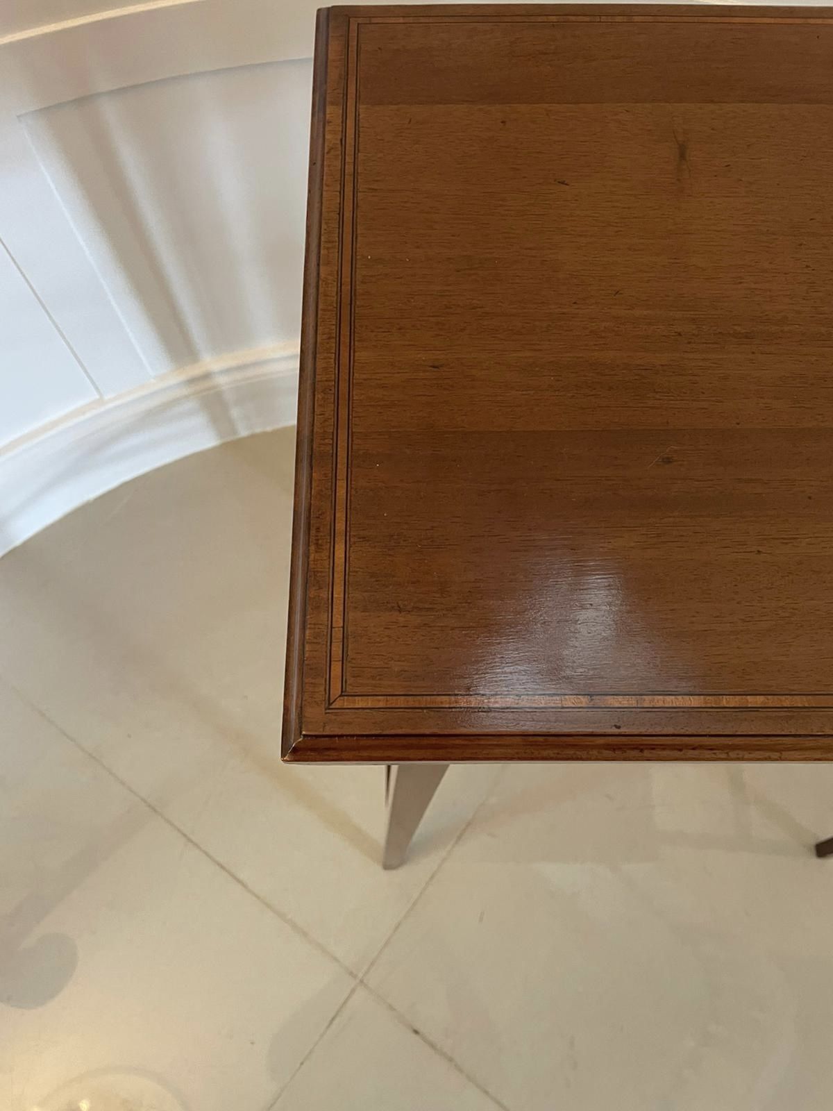 Antique Quality Mahogany Inlaid Fold Over Card Table photo 1085.0