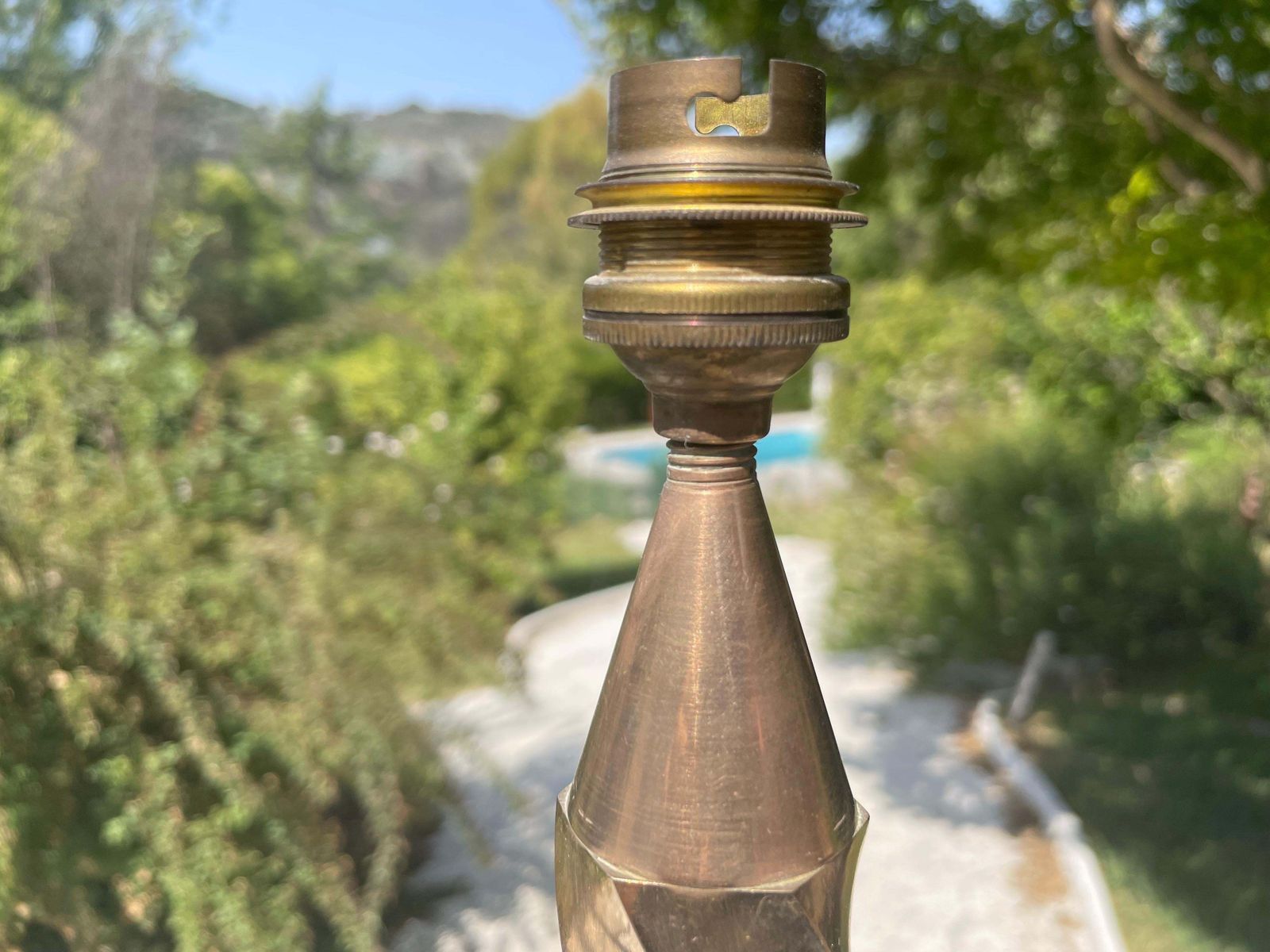 Art Deco Table Lamp, In Gold Coloured Brass, Circa 1940, France photo for sale