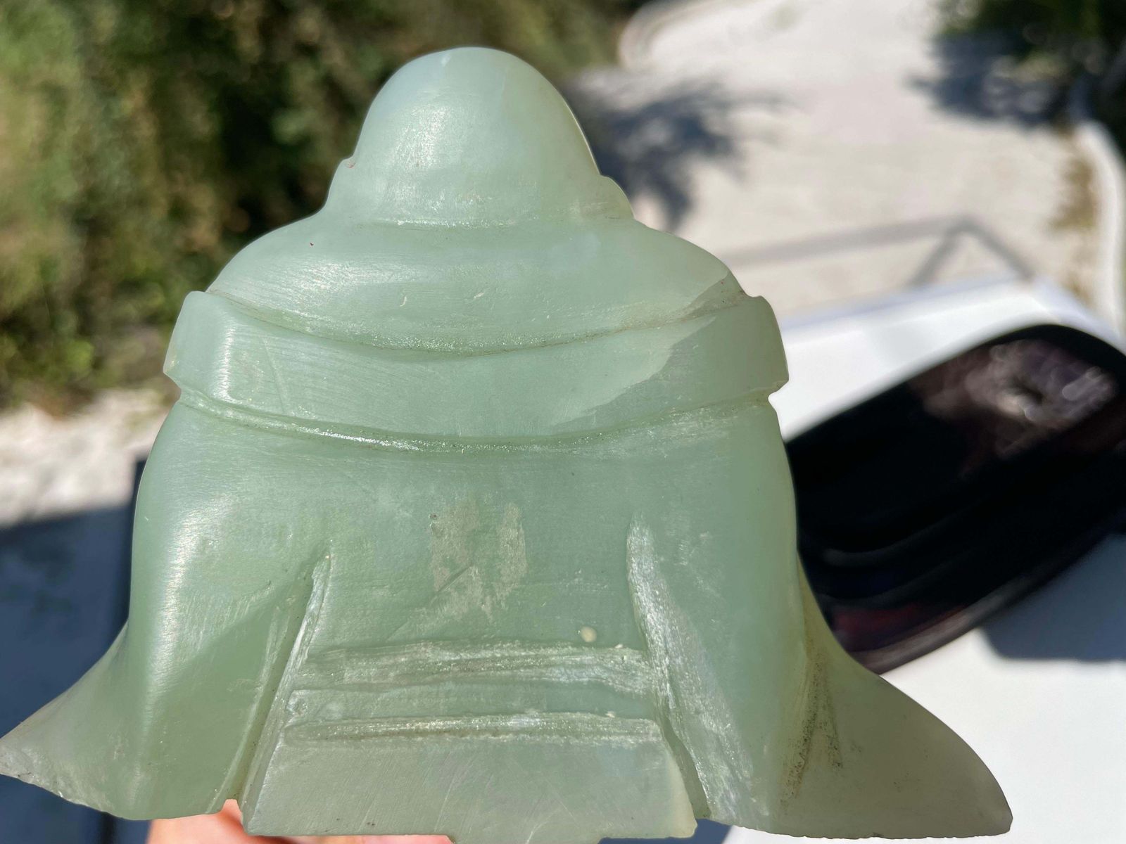 Chinese Carved Jade Figural Sculpture Of Laughing Buddha, Budai, 20th Century photo vinterior