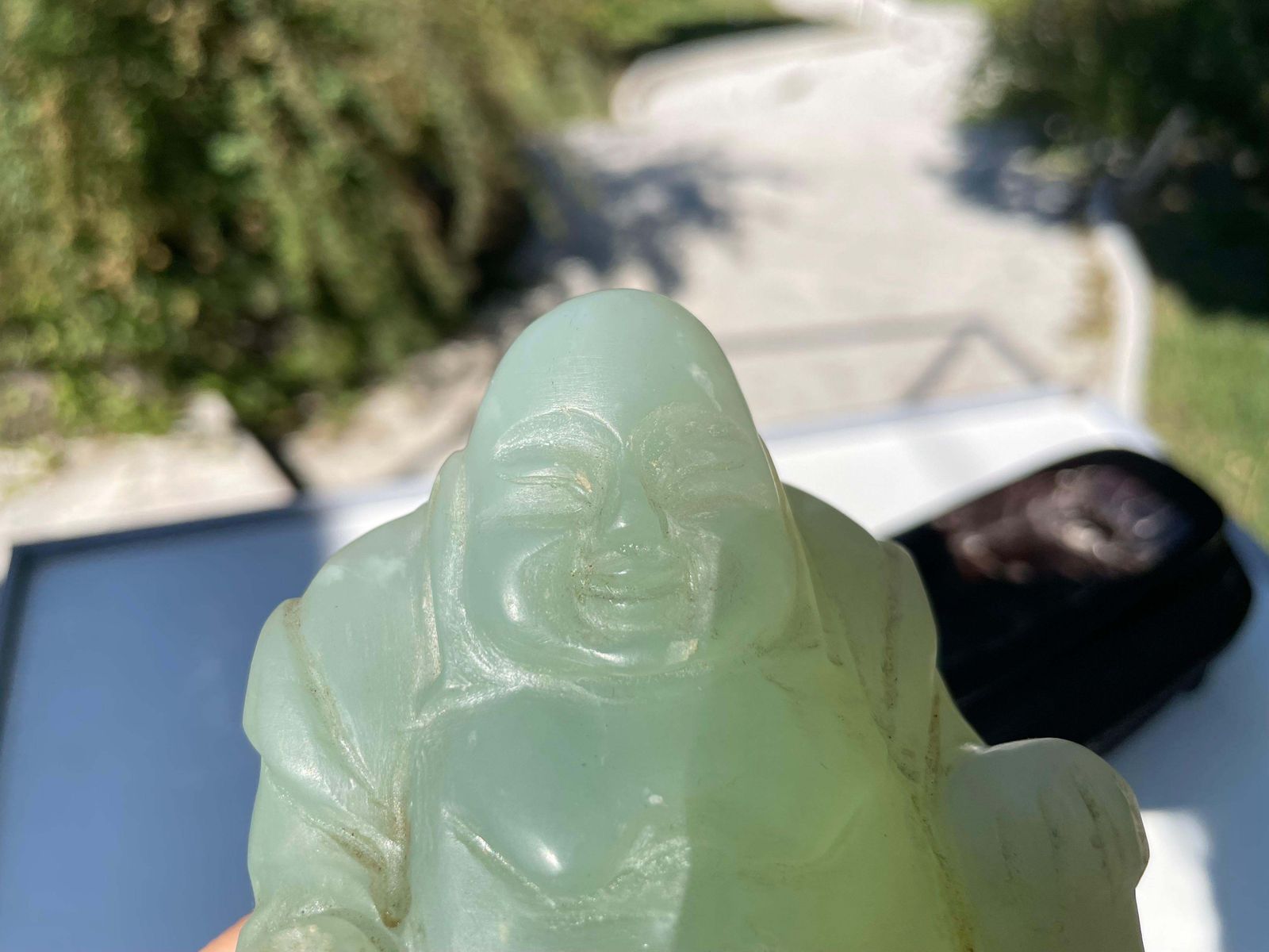 Chinese Carved Jade Figural Sculpture Of Laughing Buddha, Budai, 20th Century photo buy
