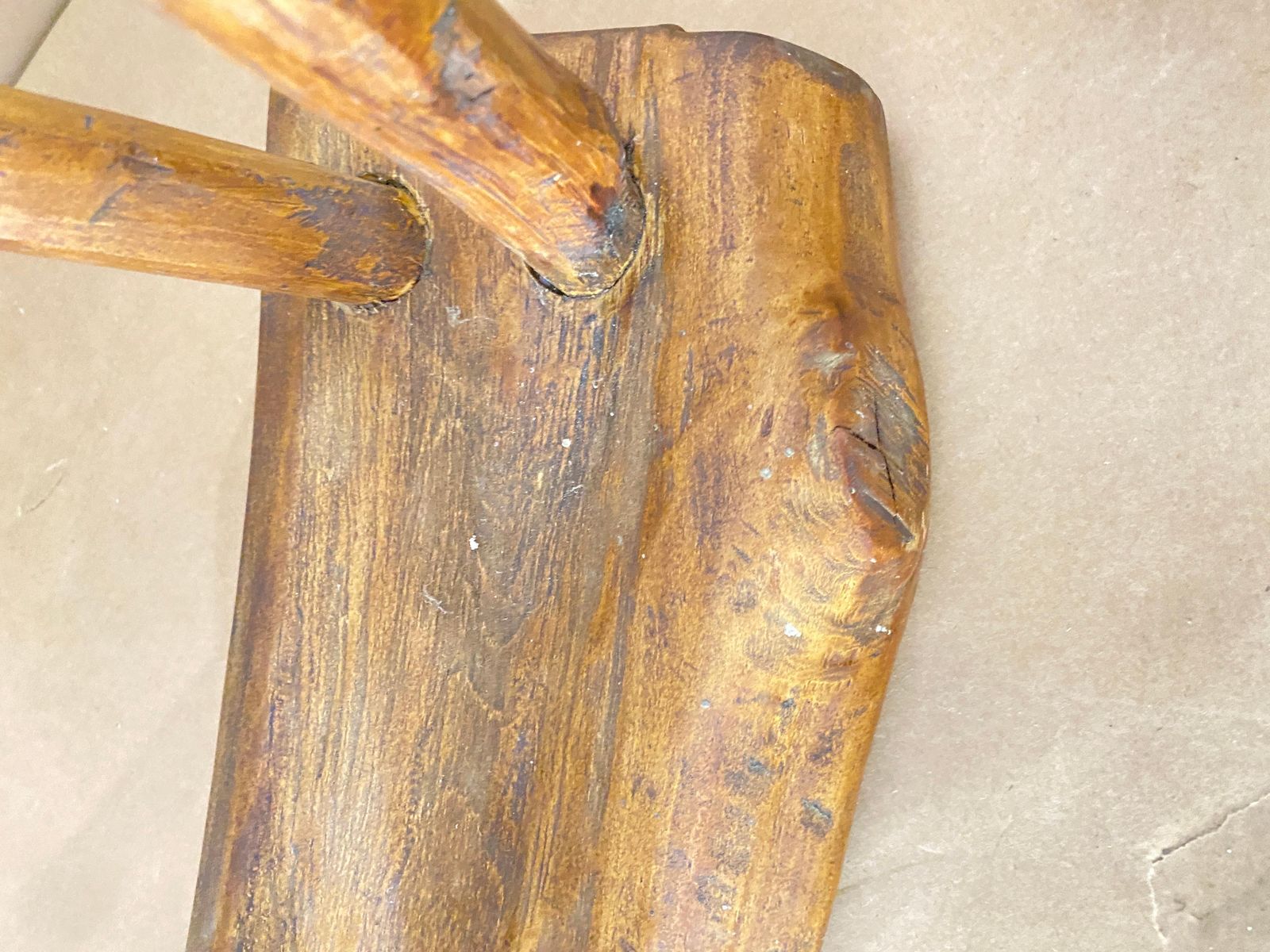 Primitive Brutalist French Circa 1950, Small Size, France, Old Patina, Brown photo Furniture