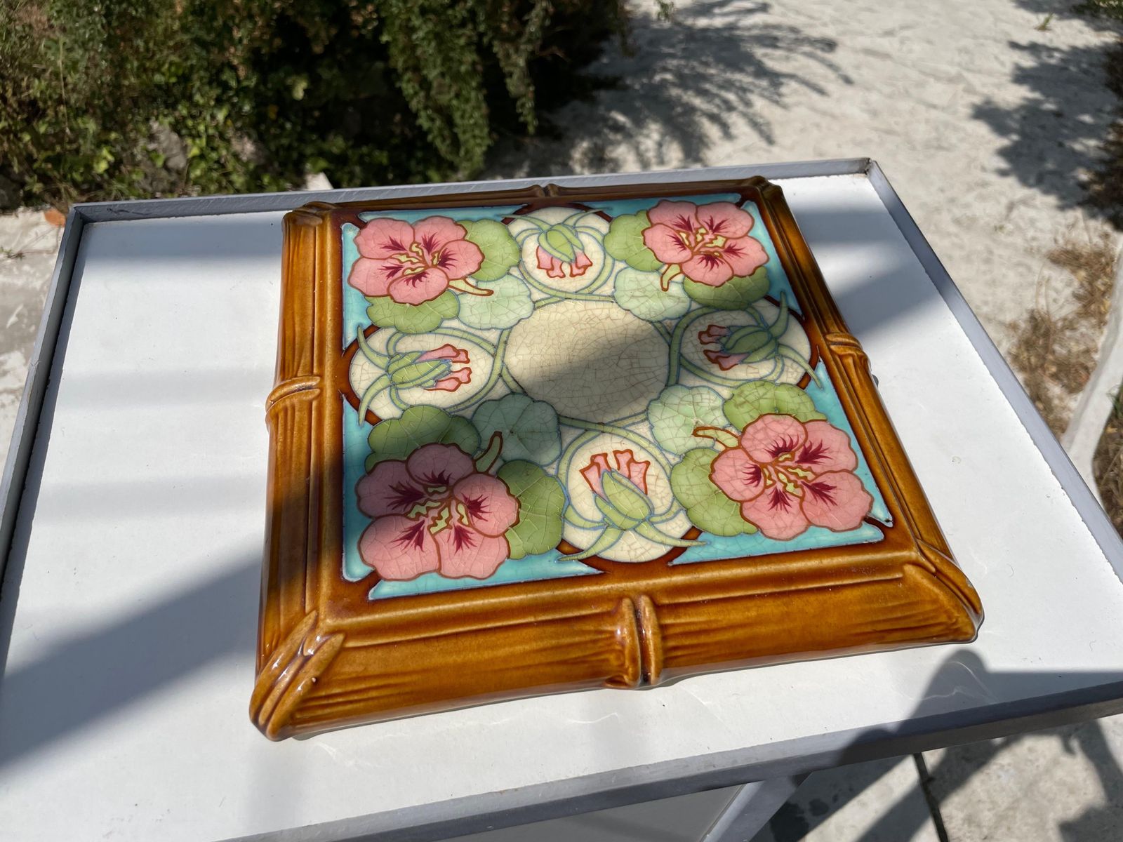 Ceramic Center Table Or Trivet By Hippolyte Boulanger, Art Nouveau Circa 1920 photo furniture