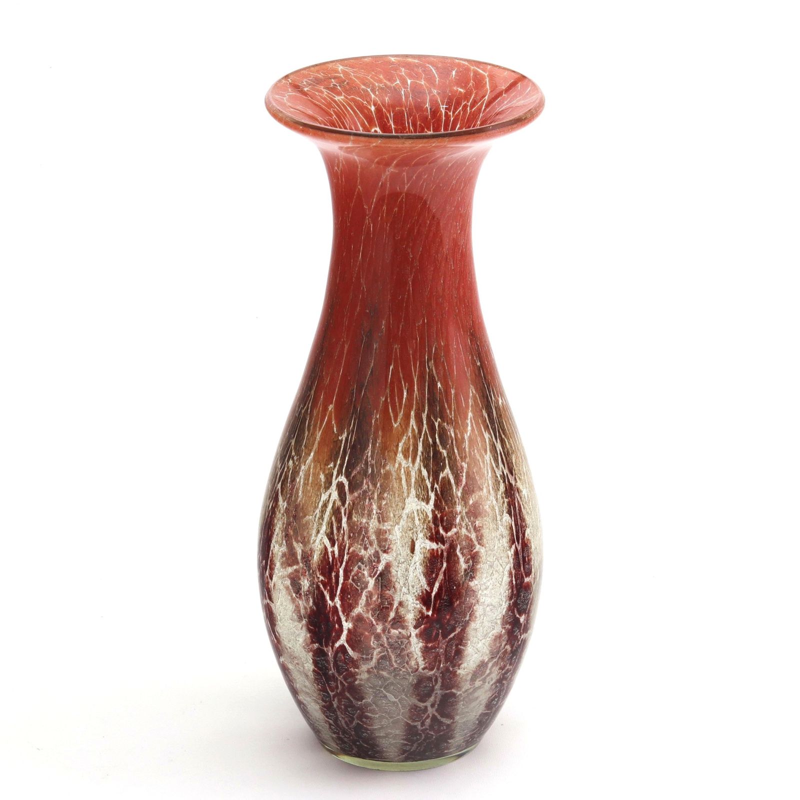 Wmf Art Deco Tall Ikora Red Skittle Glass Vase By Karl Wiedmann C1930s photo Home Decor