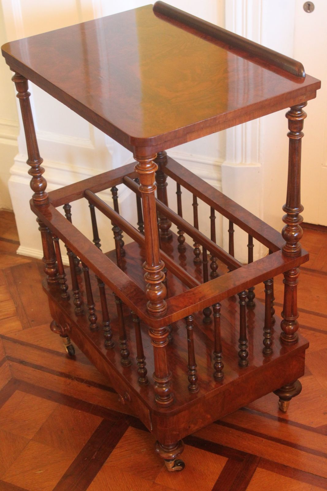 Victorian Burr Walnut Canterbury What Not photo Home Decor