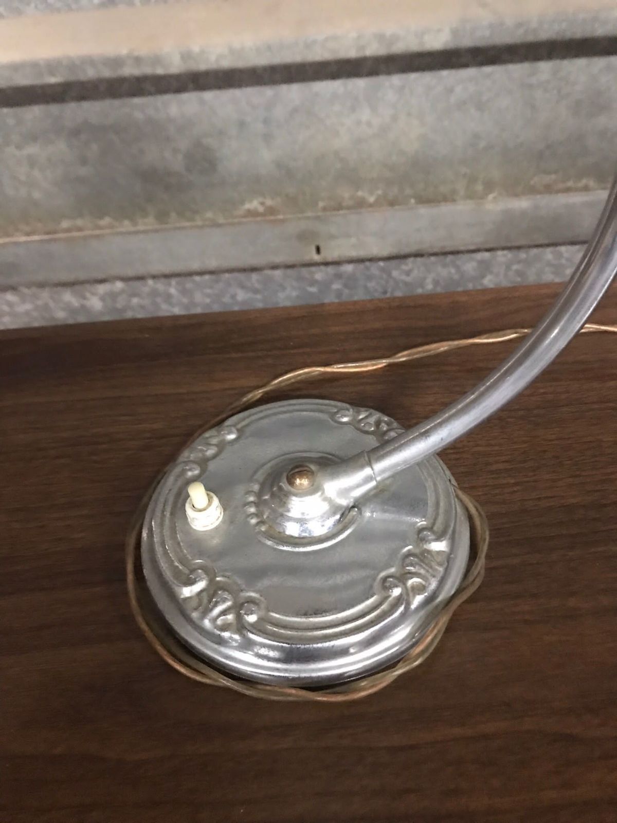 Art Deco Chrome Adjustable Table / Bedside Lamp With A Opaline Pear Shade . photo furniture