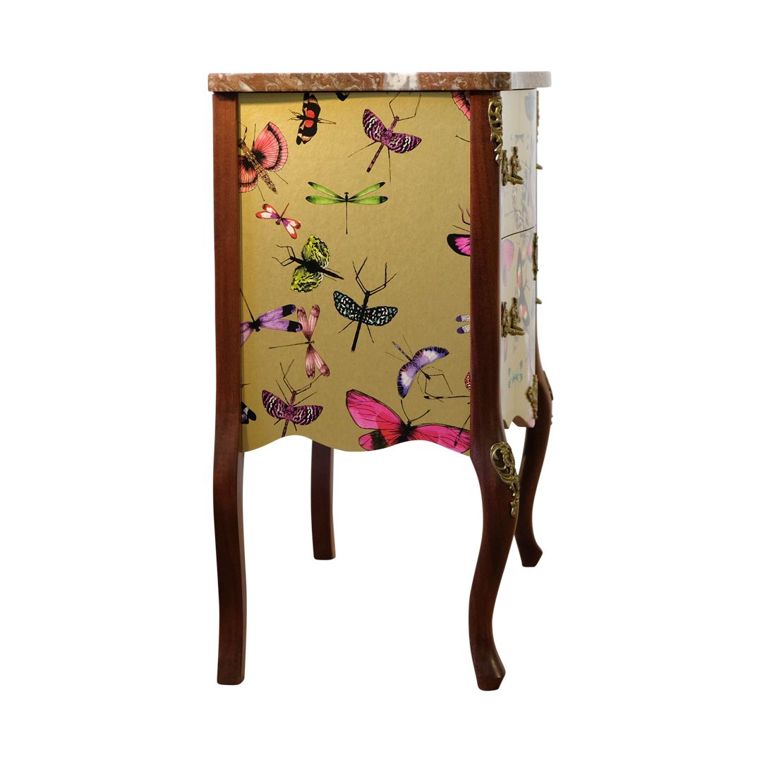 Classic Rococo  Style Chests With Gold Christian Lacroix Design And Natural Marble Top photo furniture