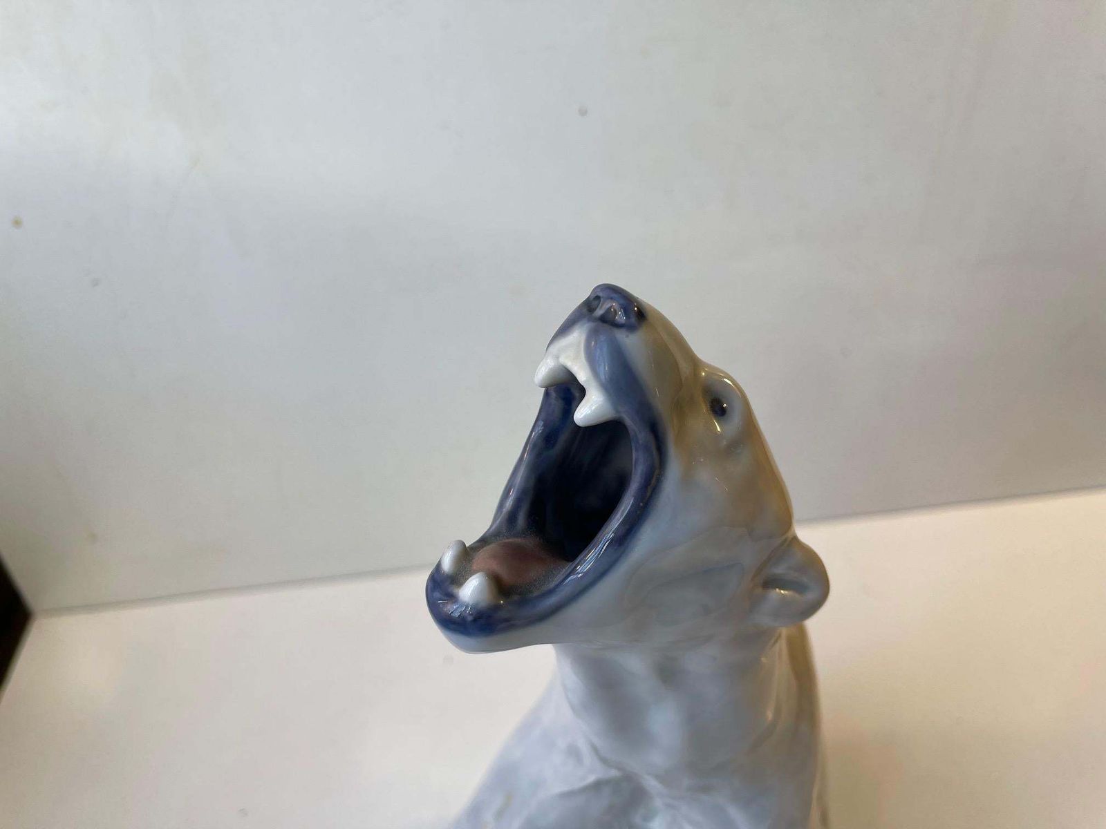 1190.0 Royal Copenhagen Large Roaring Porcelain Polar Bear No. 502 By C. F. Liisberg photo