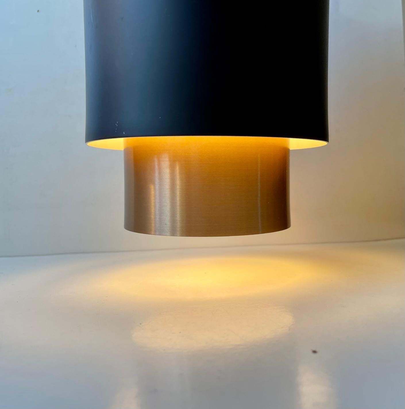 Jo Hammerborg Tunika Copper Pendant Lamp For Fog & Mørup, Danish 1960s photo Lighting