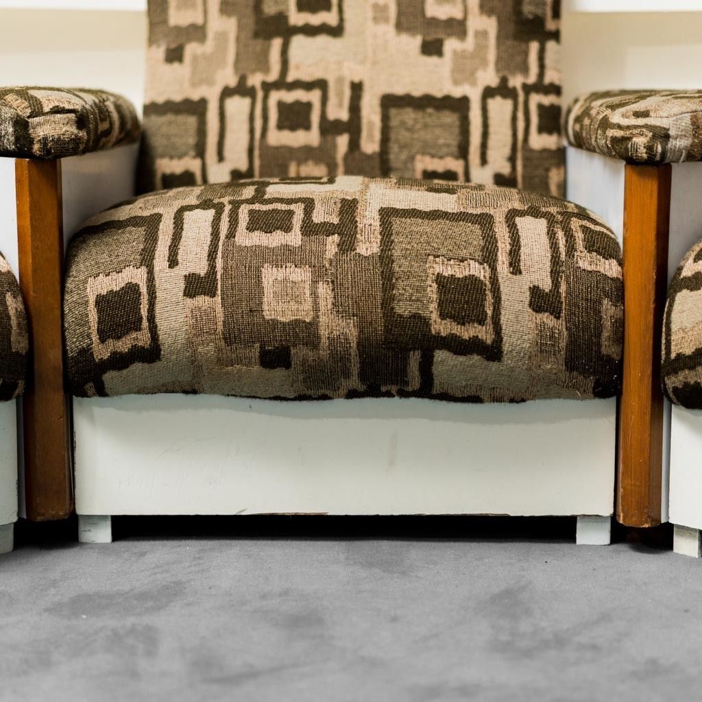 Furniture Modular Sofa 5 Seats 70s Vintage Modern Fabric photo