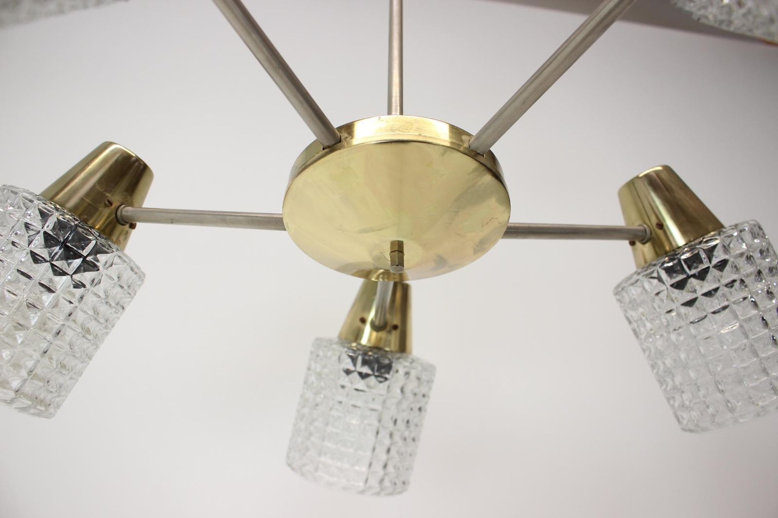 Mid Century Chandelier / Kamenický šenov, 1970's photo vinterior