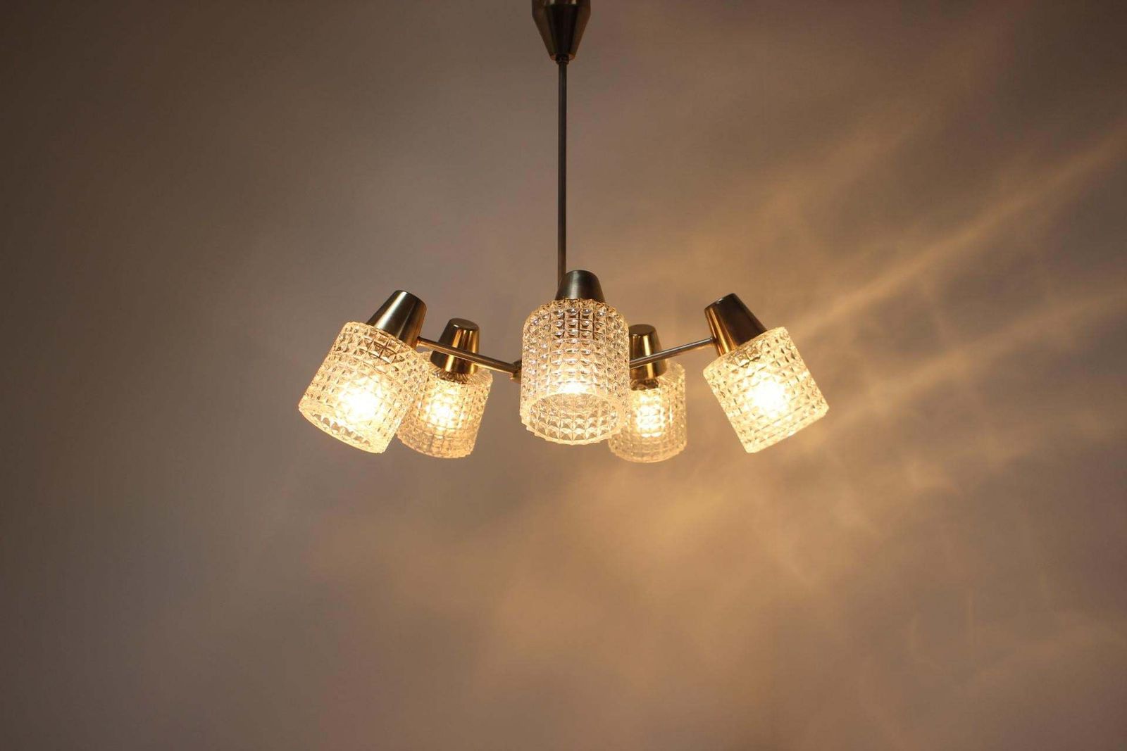 photo furniture Mid Century Chandelier / Kamenický šenov, 1970's