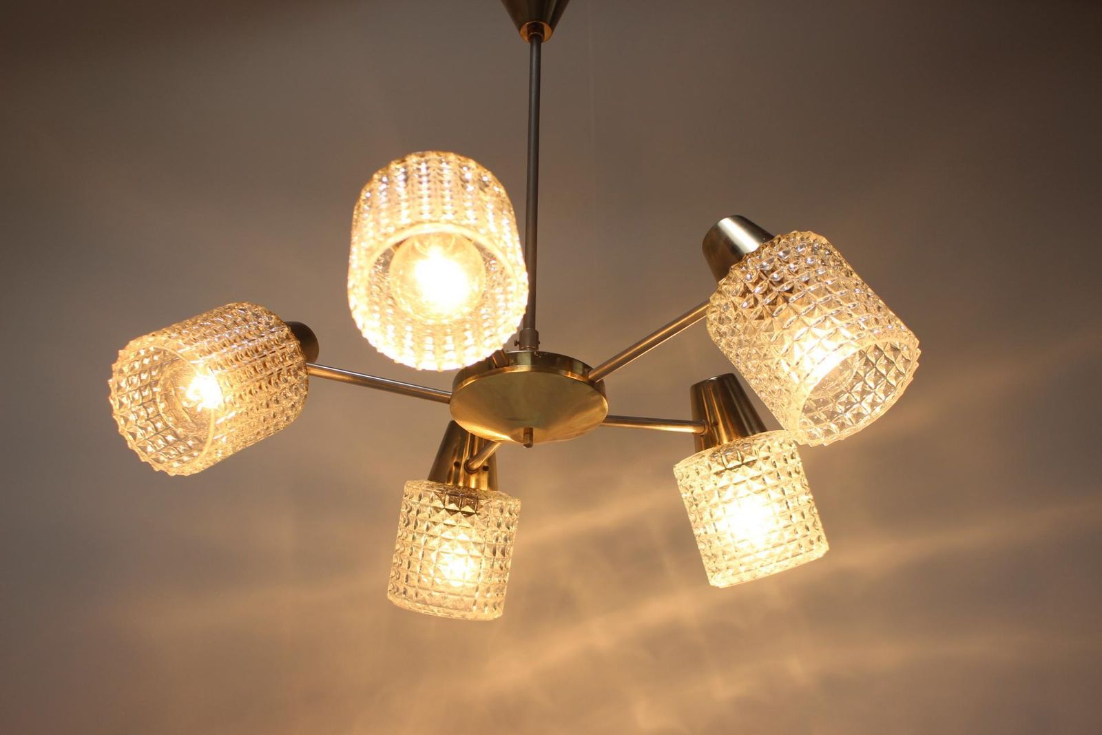 Lighting Mid Century Chandelier / Kamenický šenov, 1970's photo