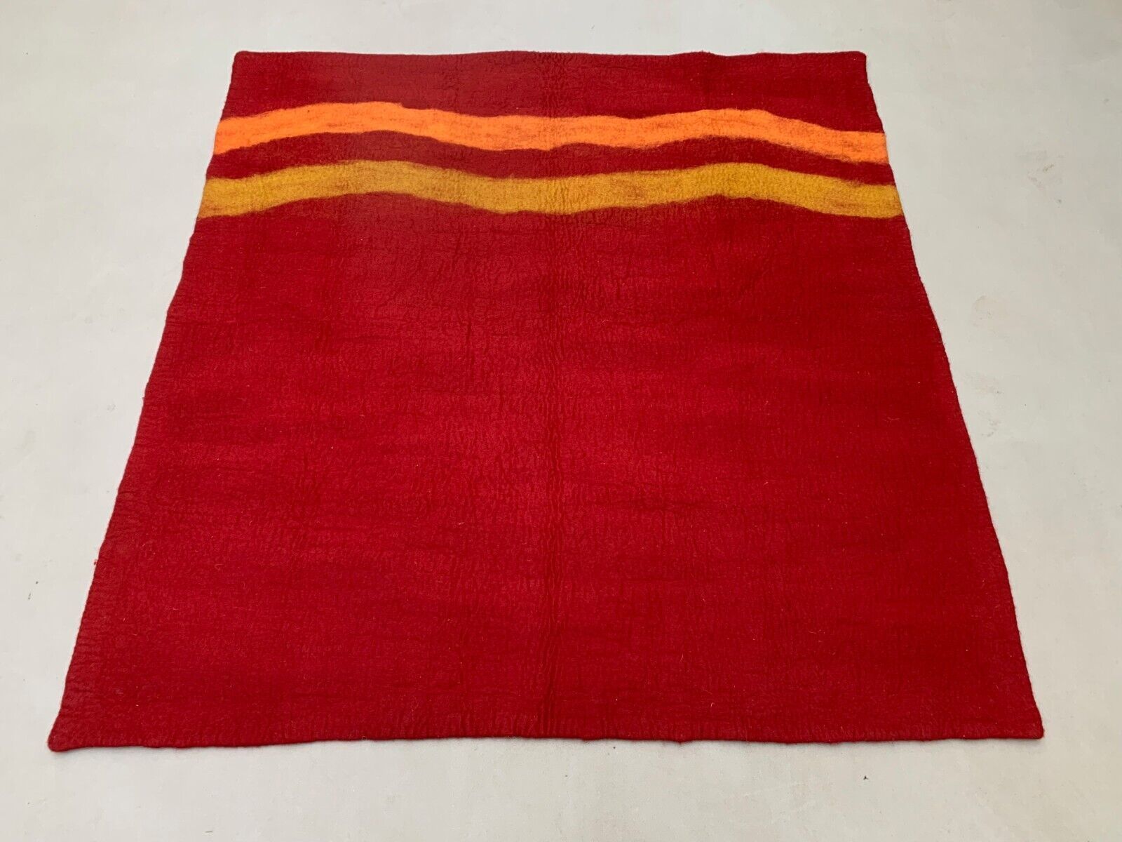 Vintage Turkish Felt Kilim Rug, 140x137 Cm Square Wall Decor, Hanging photo furniture