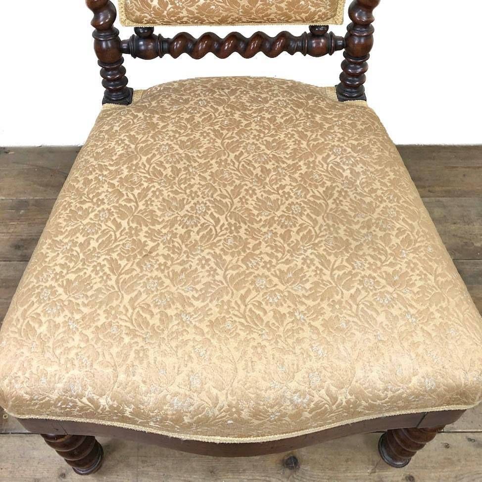 Antique Victorian Barley Twist Mahogany Side Chair photo 345.0