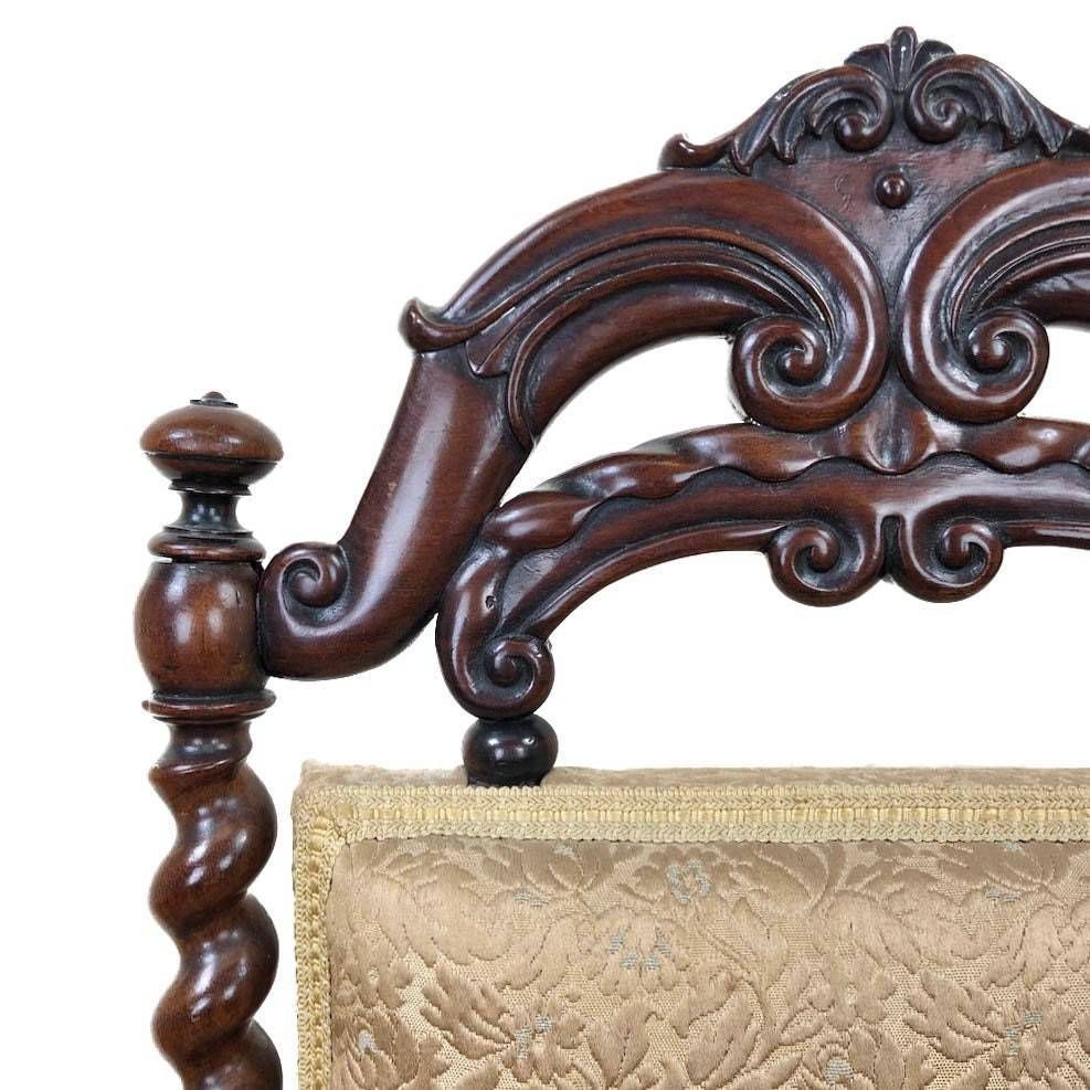 Antique Victorian Barley Twist Mahogany Side Chair photo vinterior