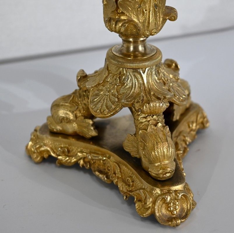photo furniture Pair Of Bronze Candlesticks, Restoration Period   Early 19th Century