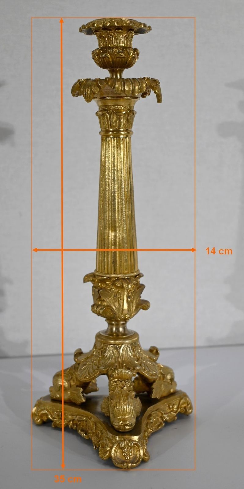 photo buy Pair Of Bronze Candlesticks, Restoration Period   Early 19th Century