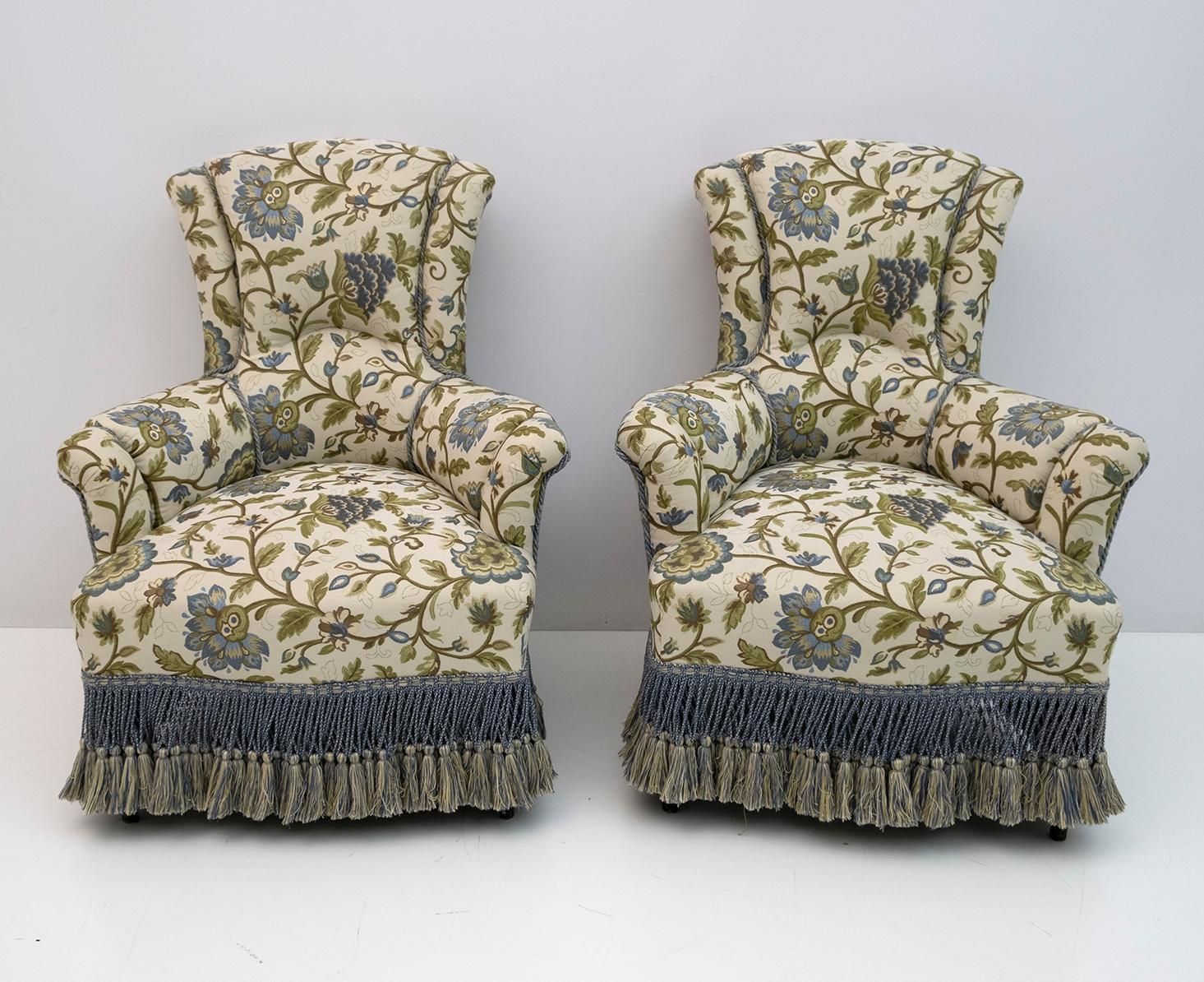 Rare 19th Century Napoleon III Brocade Sofa And Two Armchairs photo for sale