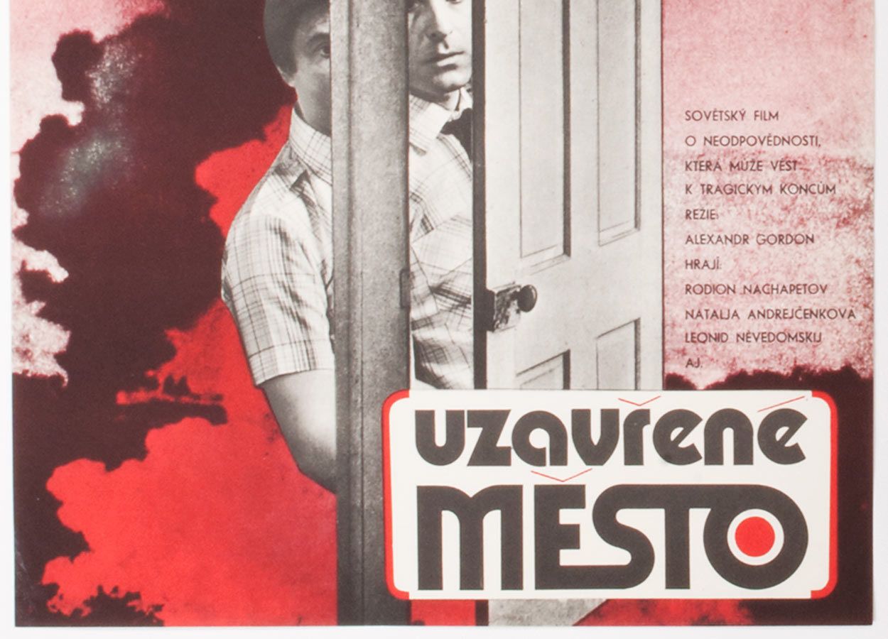 Original Film Poster, Closed City, Karel Vaca, 1983, Genuine Czech Vintage Print photo furniture