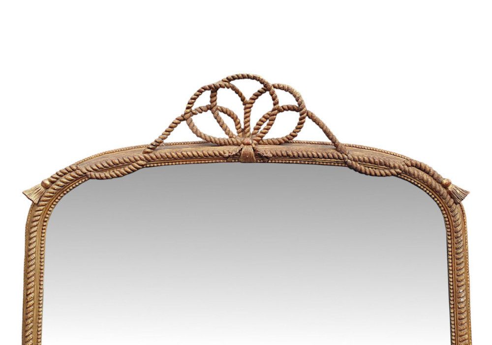 An Exceptional 19th Century Giltwood Arch Top Overmantle Mirror photo furniture