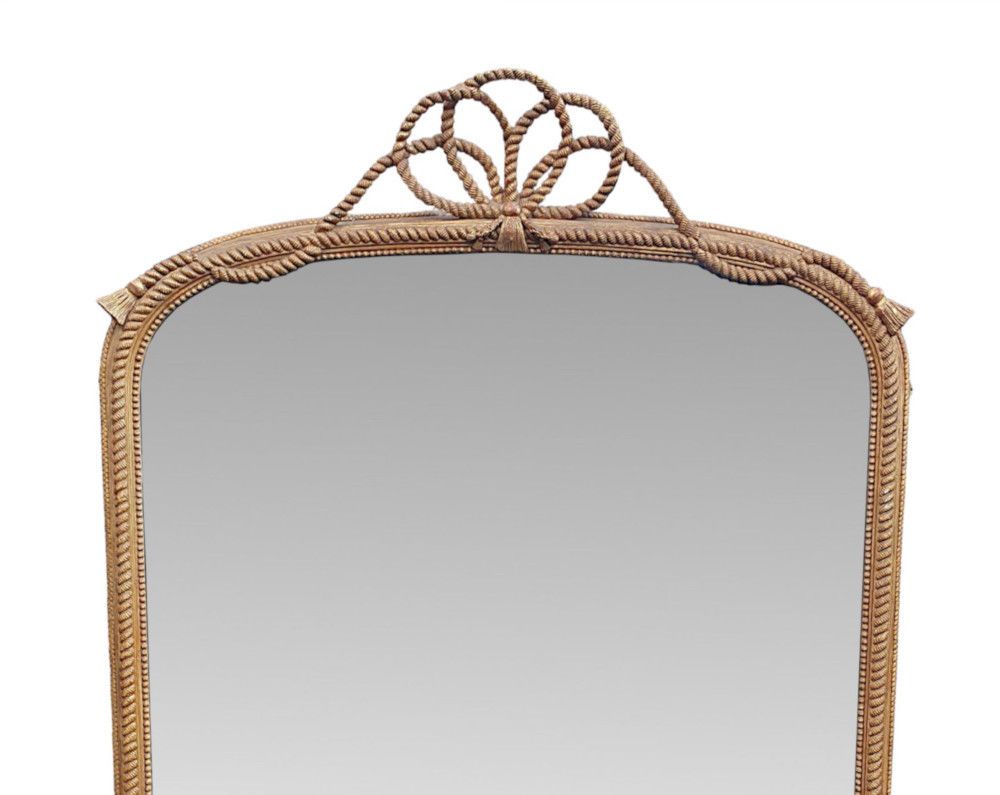 An Exceptional 19th Century Giltwood Arch Top Overmantle Mirror photo for sale