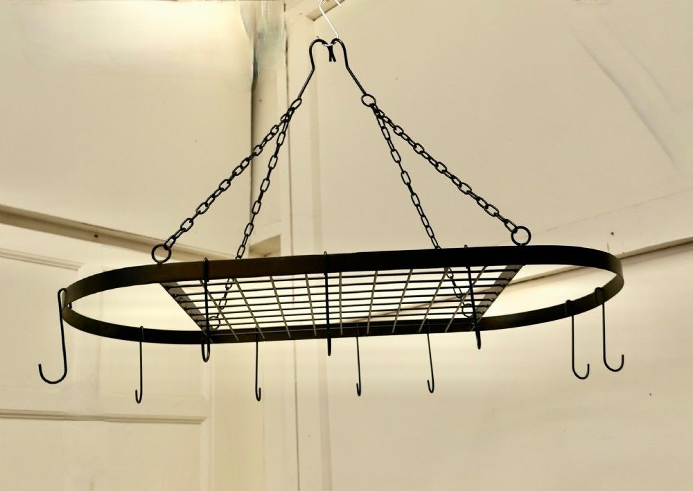 Large Oval Iron Game Hanger, Kitchen Utensil Or Pot Hanger photo furniture