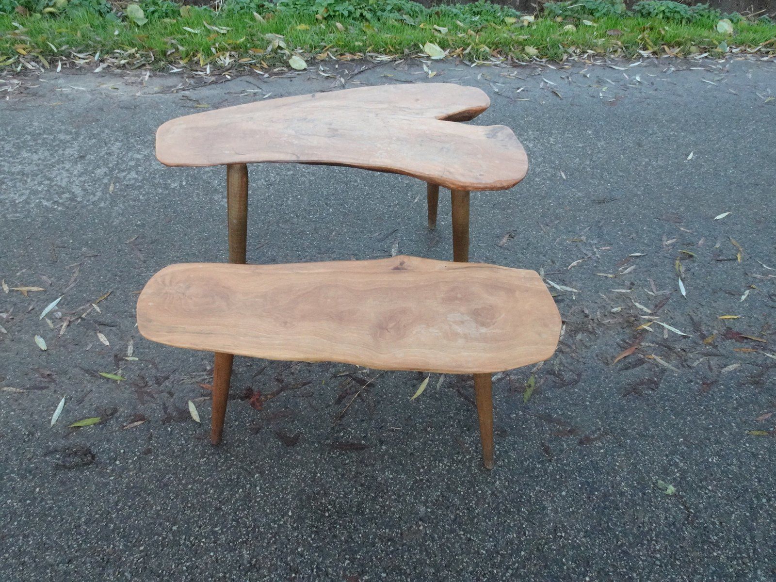 Brutalist Organic Freeform Nesting Tables In Walnut, Set Of 2 photo buy