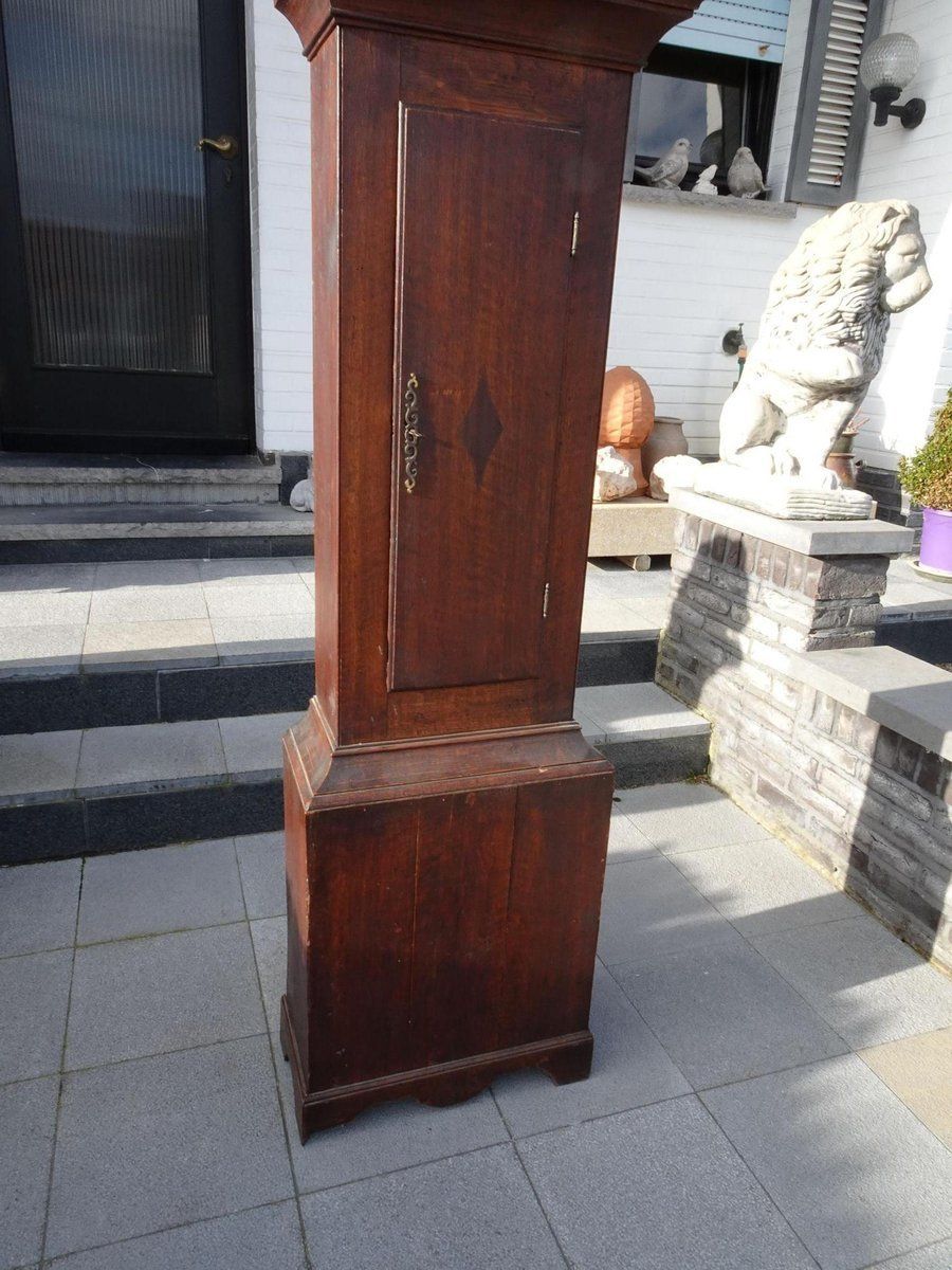 photo for sale Antique 19th Century Longcase Oak Grandfather Clock By John Leach Romsey