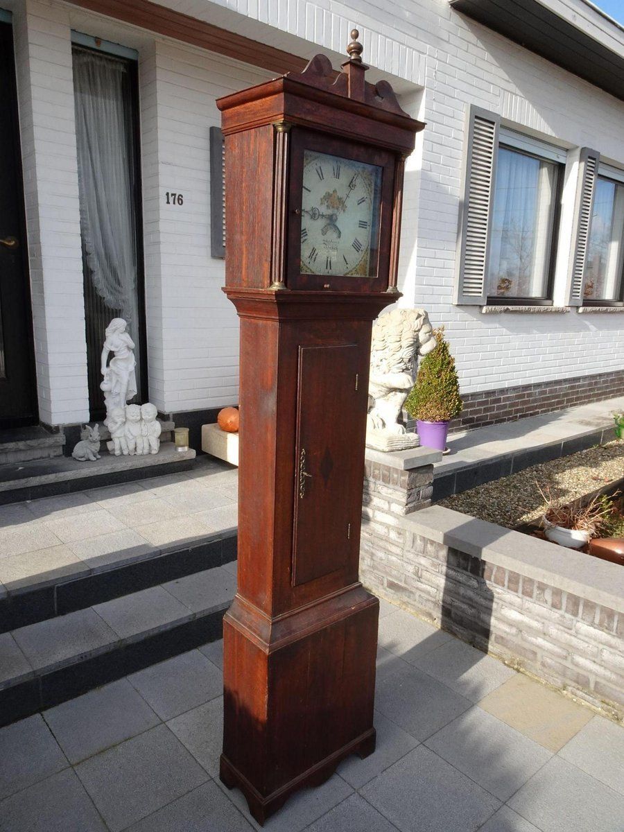 634.88 Antique 19th Century Longcase Oak Grandfather Clock By John Leach Romsey photo
