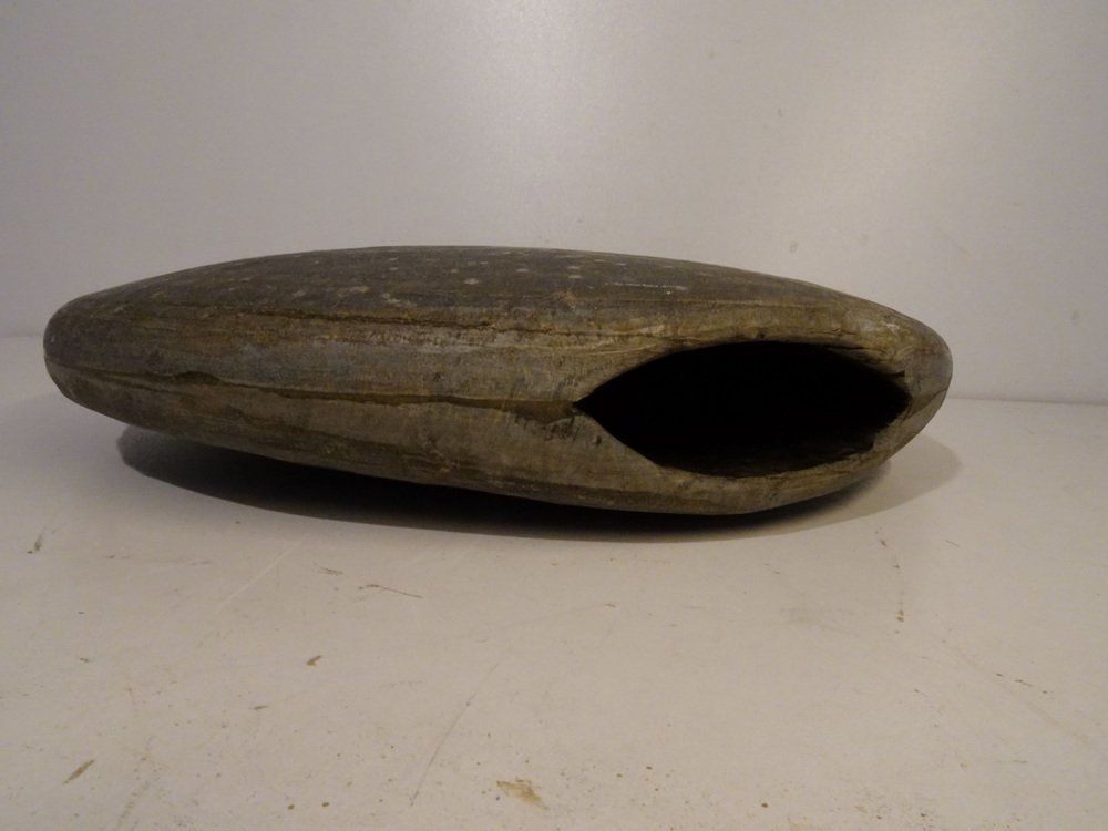 photo for sale Large Brutalist Stone Pillow Vase In The Style Of Pia Manu