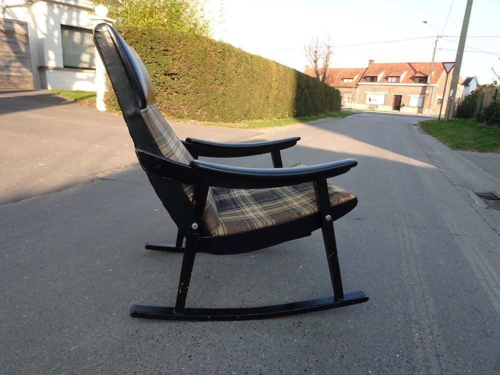 Scandinavian Black Rocking Chair, 1950s photo 570.4