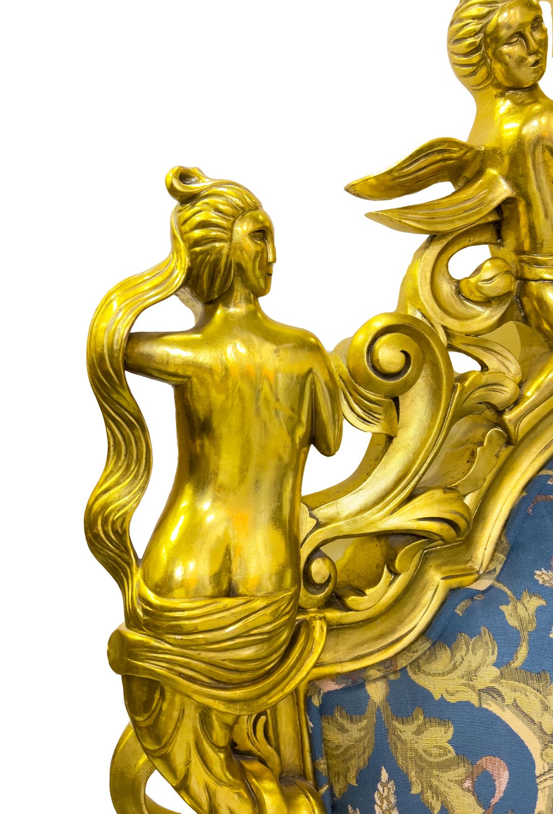 Piece Unique Large Carved Gilt Wood Arm Chair photo Furniture