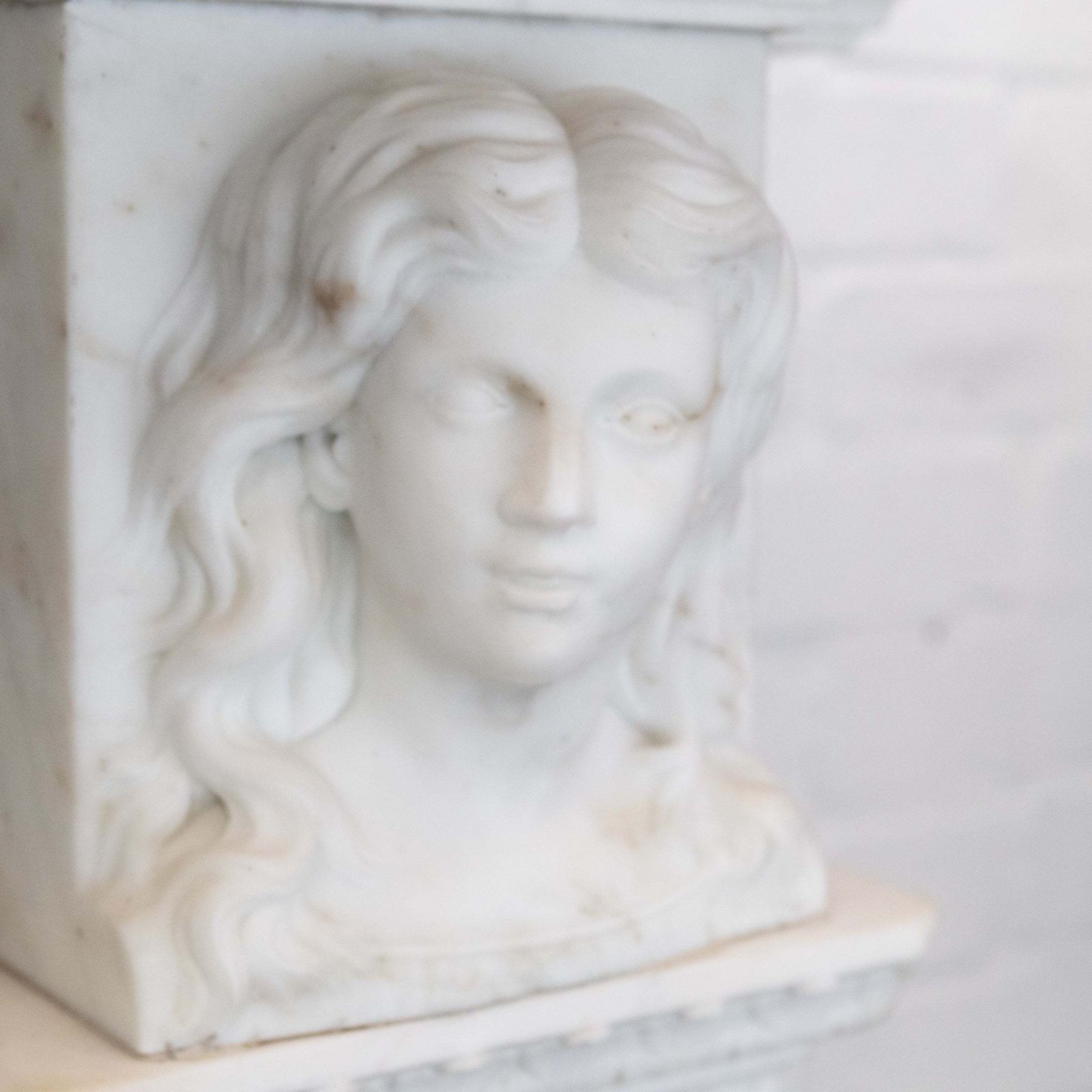 35000.0 Monumental Antique Statuary Marble Carved Chimneypiece photo