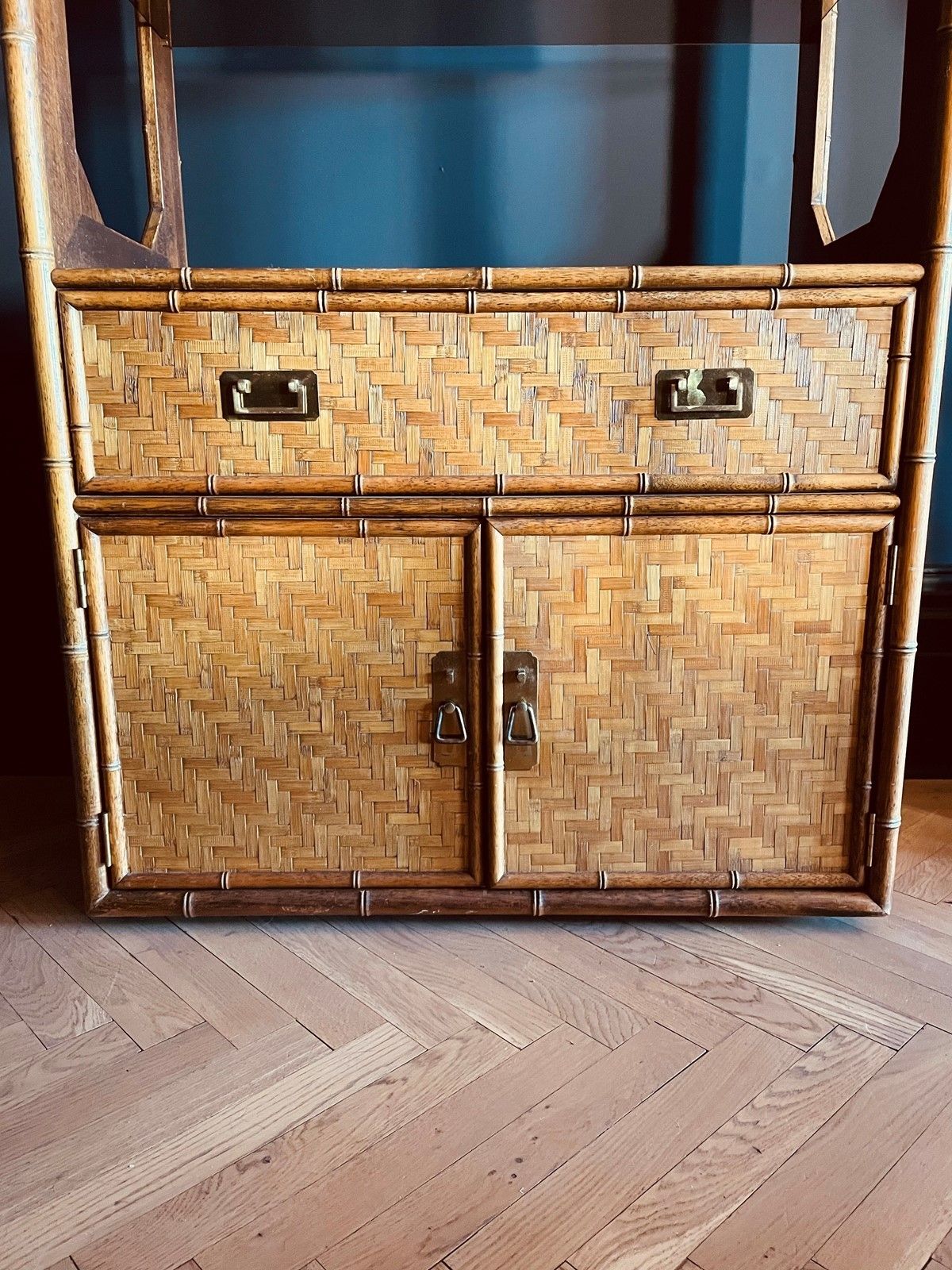 American Palm Wood Cabinet By Dixie Furniture photo vintage