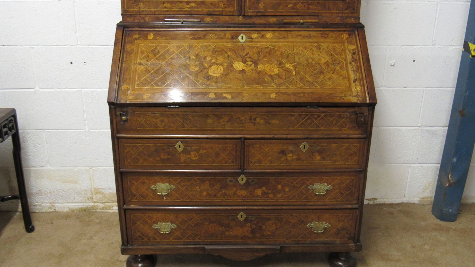 Furniture 18thc Marquetry Buro Bookcase, 18th Century And Earlier photo